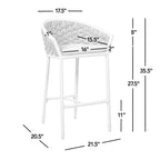 Rowan 27.5" Rope Barrel Low Back Patio Counter Stool - Set of 2