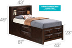 Marilla G1525G-TSB3 Twin Storage Bed - Cappuccino