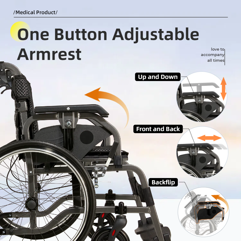 Aluminum Foldable Lightweight Adult Wheelchair