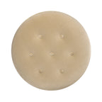 Yolanda 24" Round Upholstered Accent Ottoman, Fawn