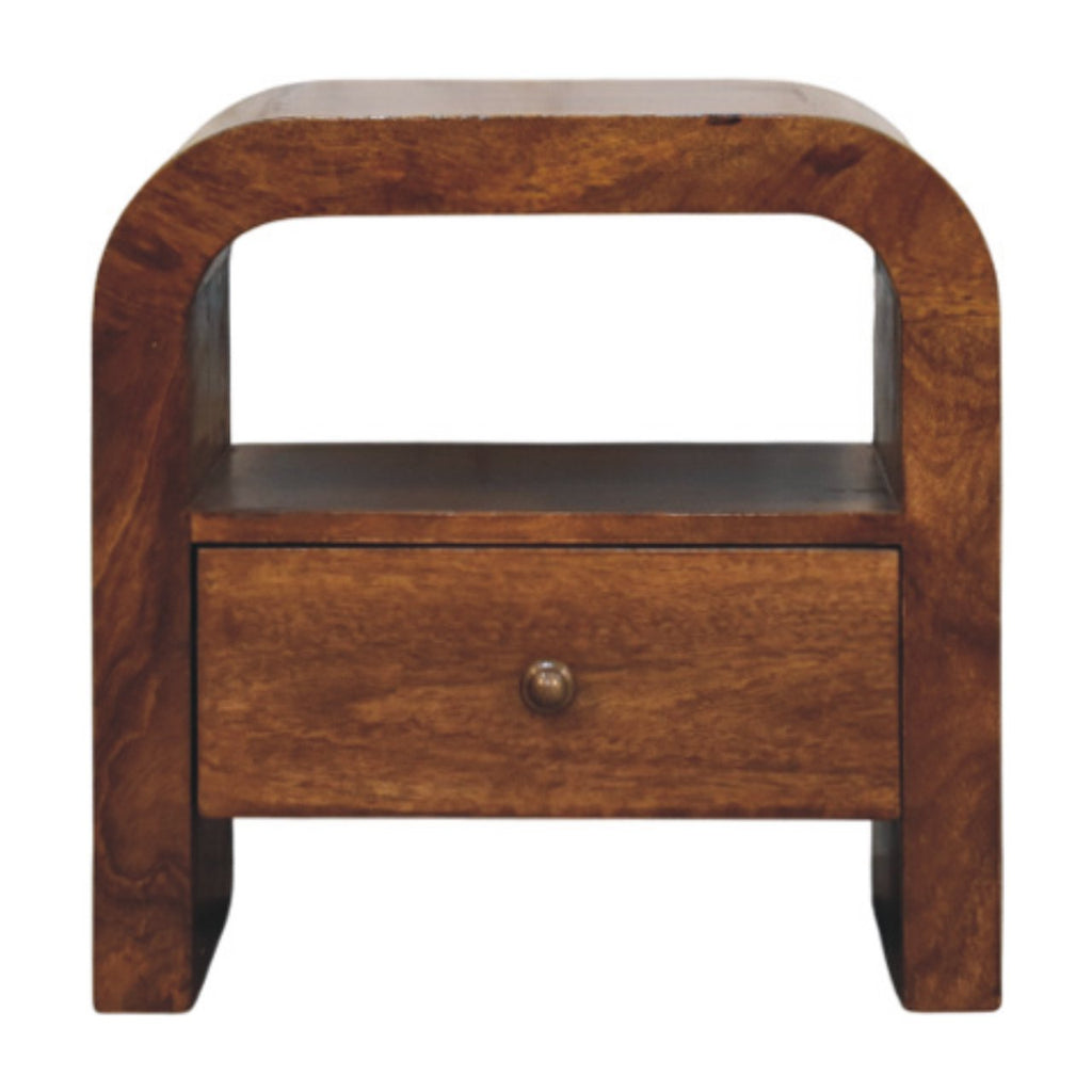 Solid Wood Darcy Nightstand with 1 Drawer and Open Shelf