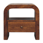 Solid Wood Darcy Nightstand with 1 Drawer and Open Shelf