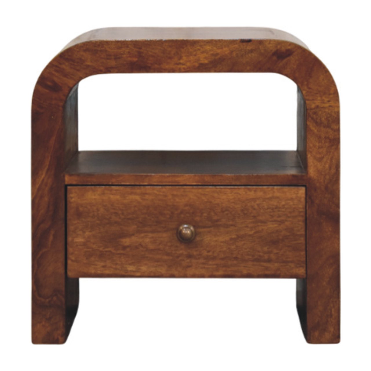 Solid Wood Darcy Nightstand with 1 Drawer and Open Shelf