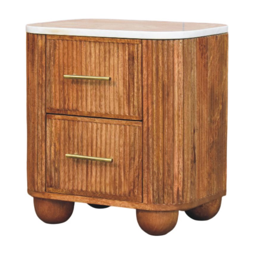 Artisan Furniture Solid Wood Aurora Marble Bedside