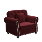 41.3" Upholstered Velvet Sofa with Nailhead Trim