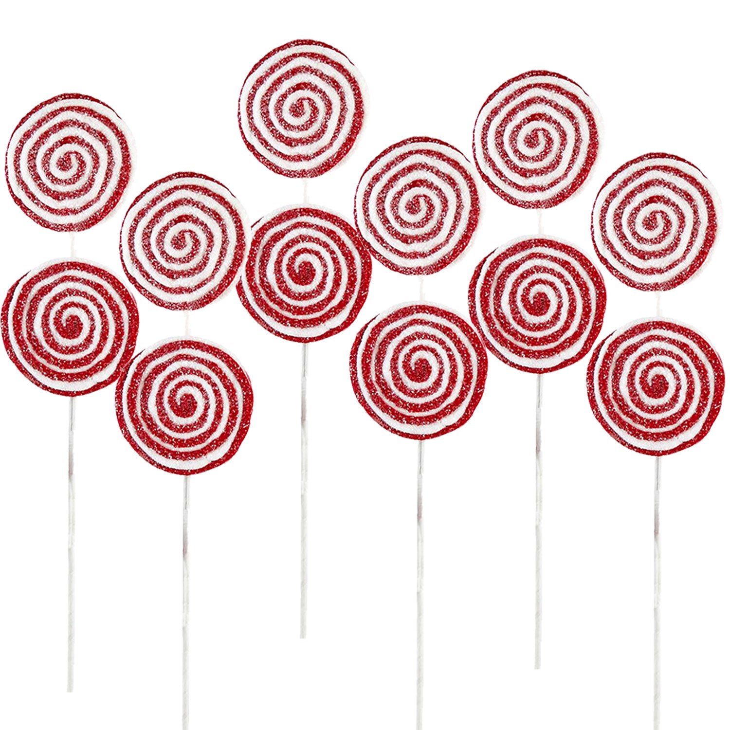 Iced Lollipop Spray Christmas Tree Ornaments - Set of 6