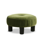 Riley 16" Round Footstool Ottoman, Olive