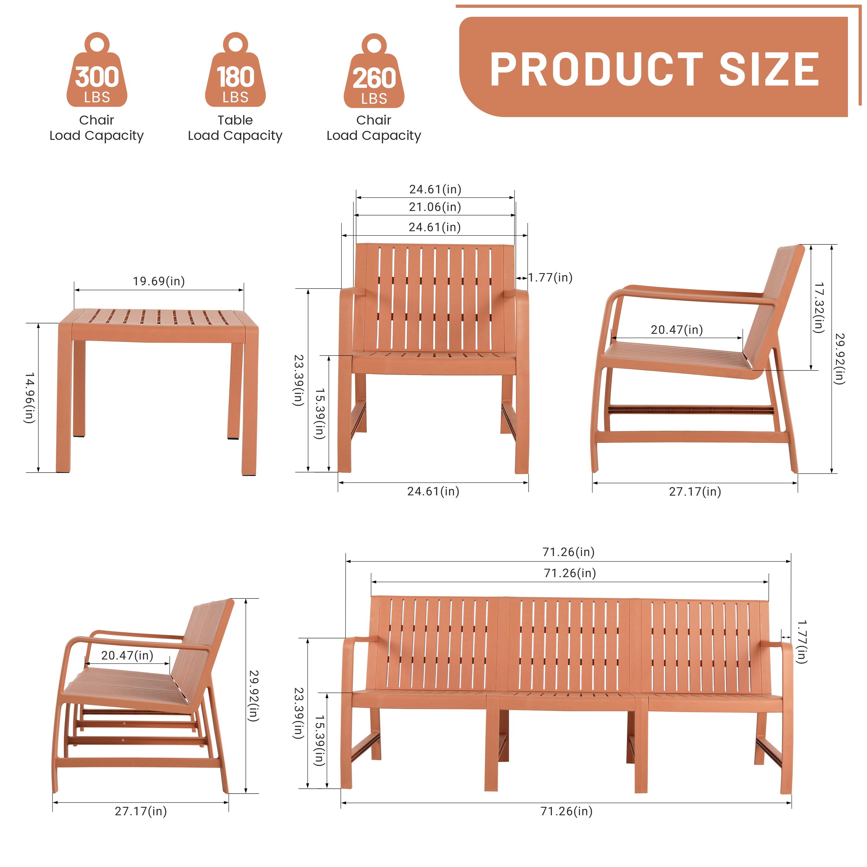 Summer 5-Piece Indoor/Outdoor Furniture Set