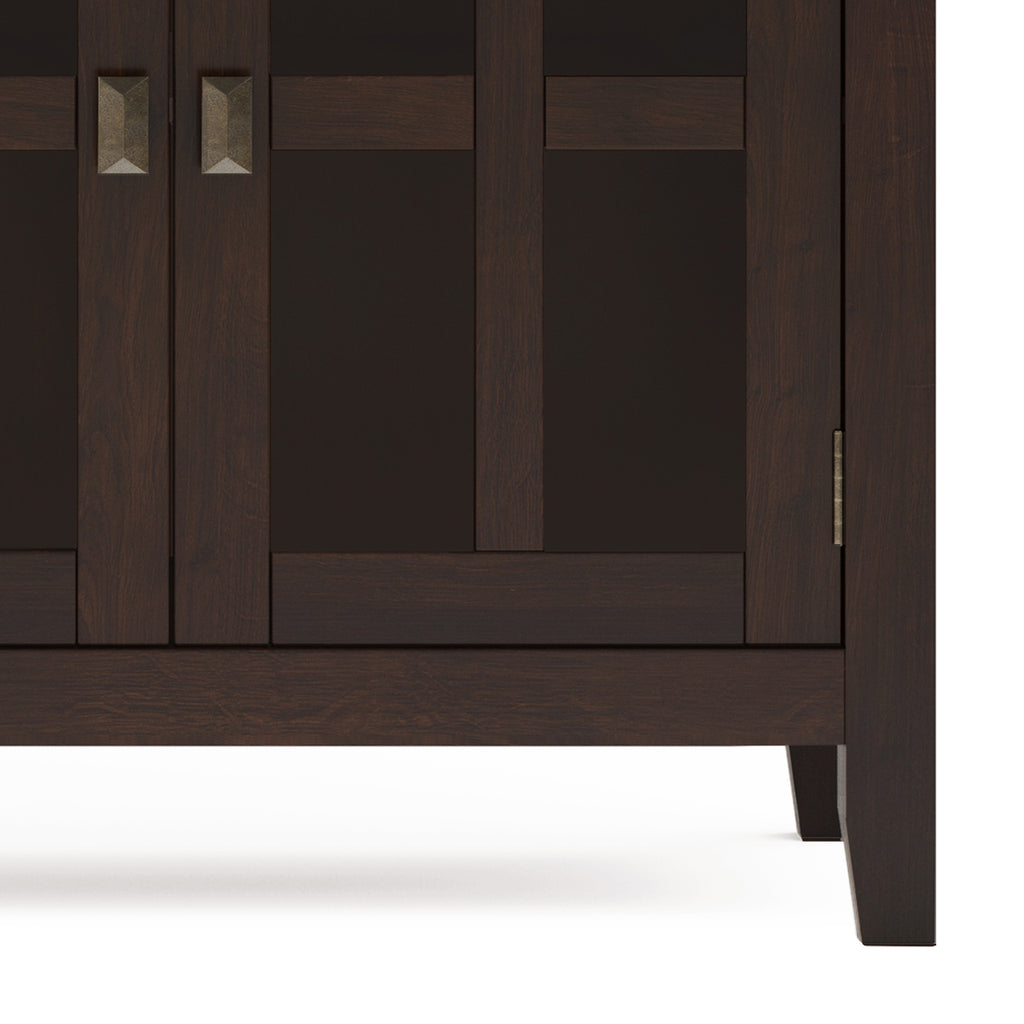 Artisan Solid Wood Large 4 Door Sideboard Buffet in Dark Chestnut