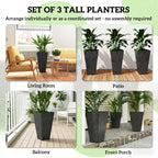 Stackable Taper Planters, Set of 3 Flower Pots