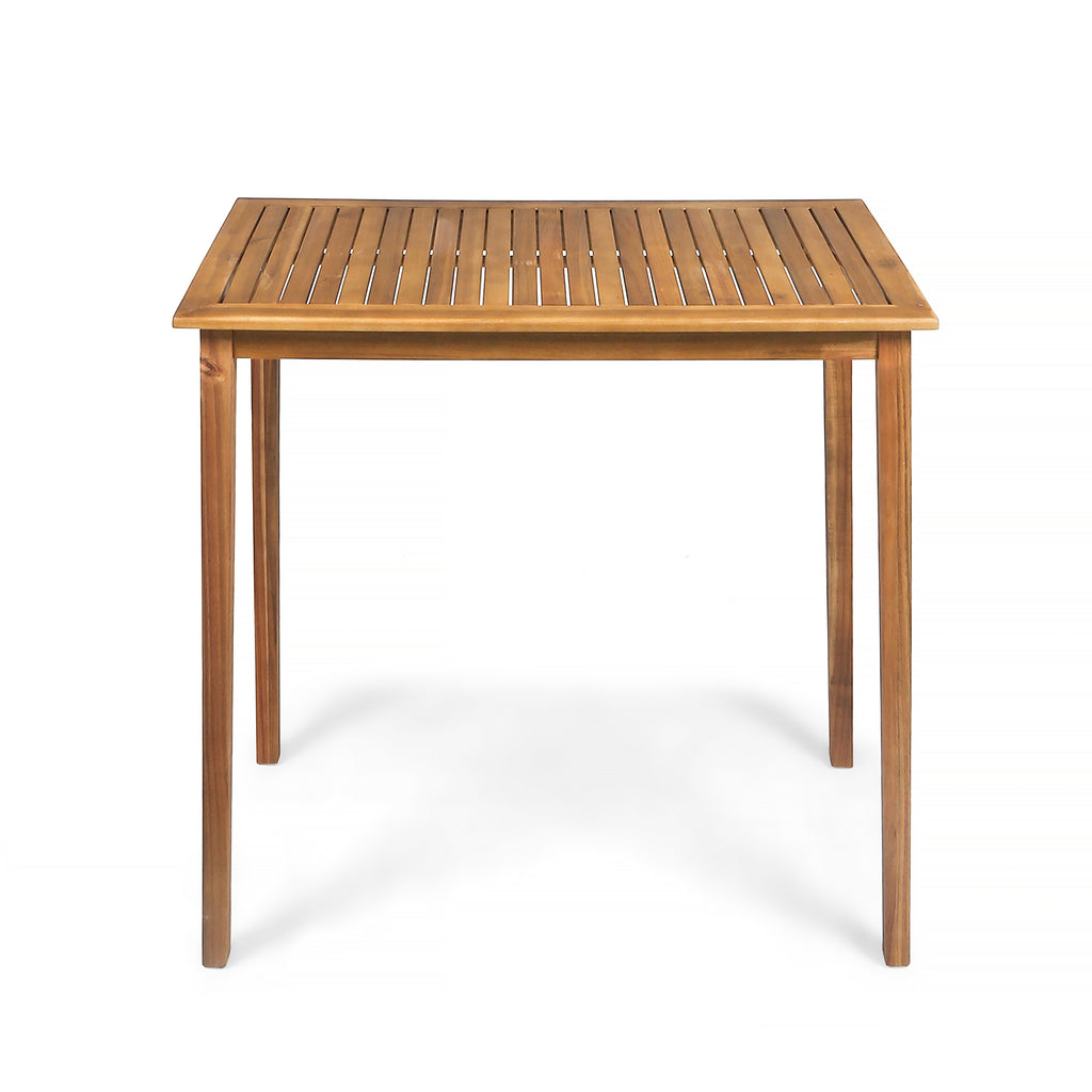 Outdoor Minimalist Acacia Wood Rectangle Bar Table - Teak Finish
