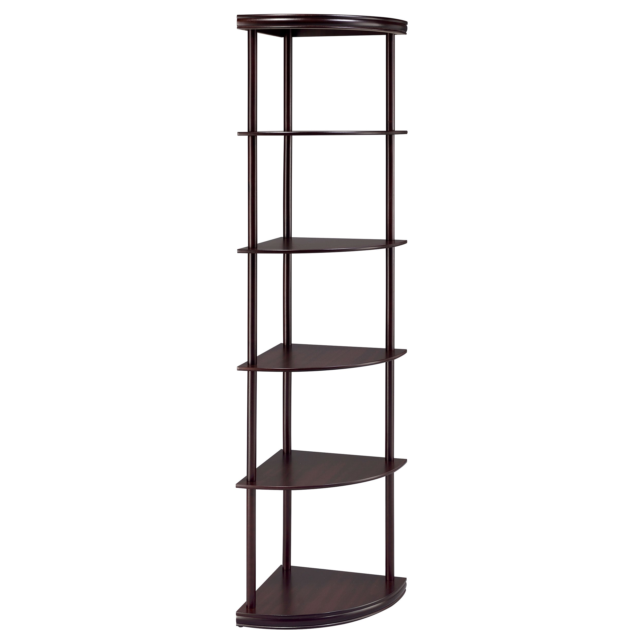 Bonwick 72-inch 5-shelf Corner Bookshelf Cappuccino-CoasterEveryday