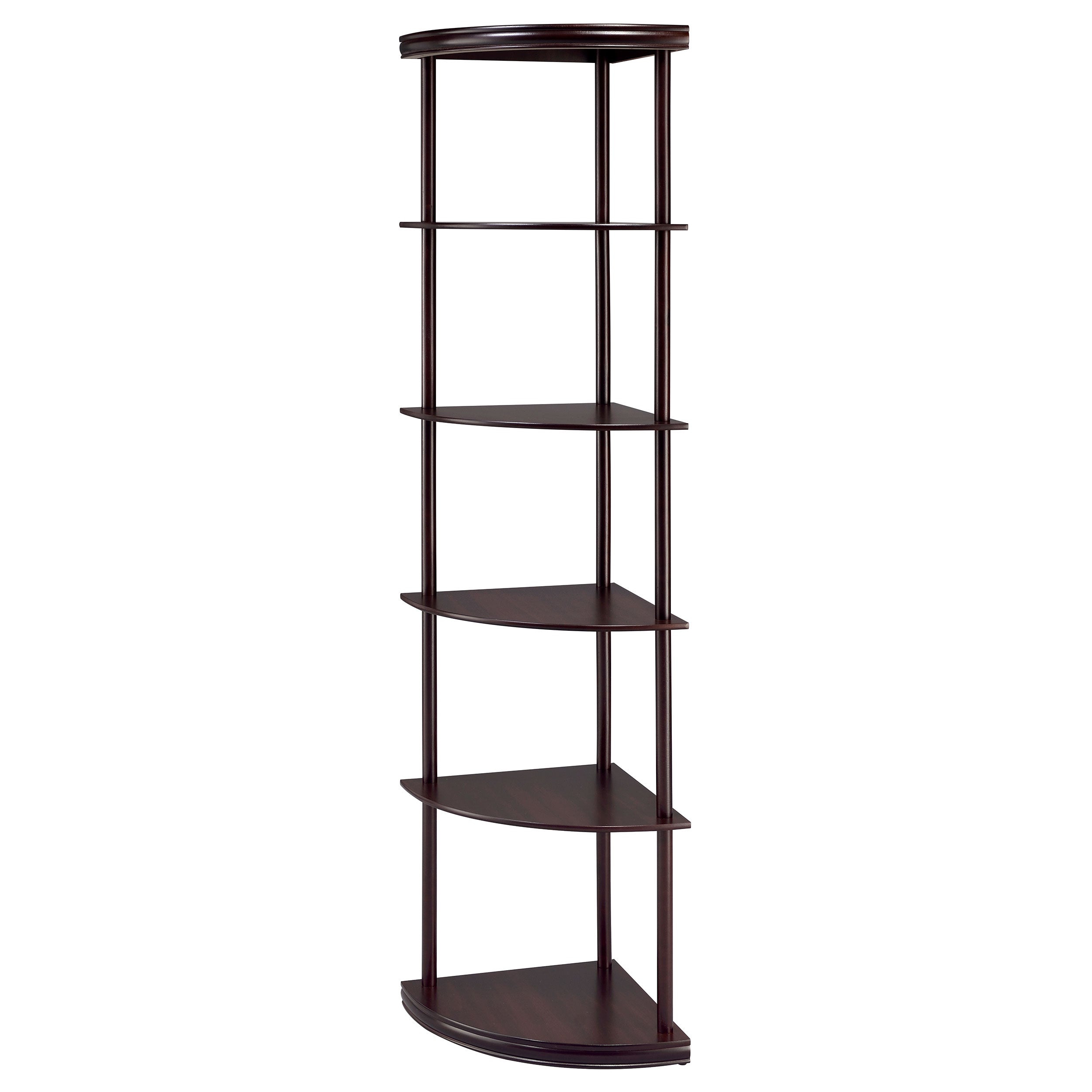 Bonwick 72-inch 5-shelf Corner Bookshelf Cappuccino-CoasterEveryday