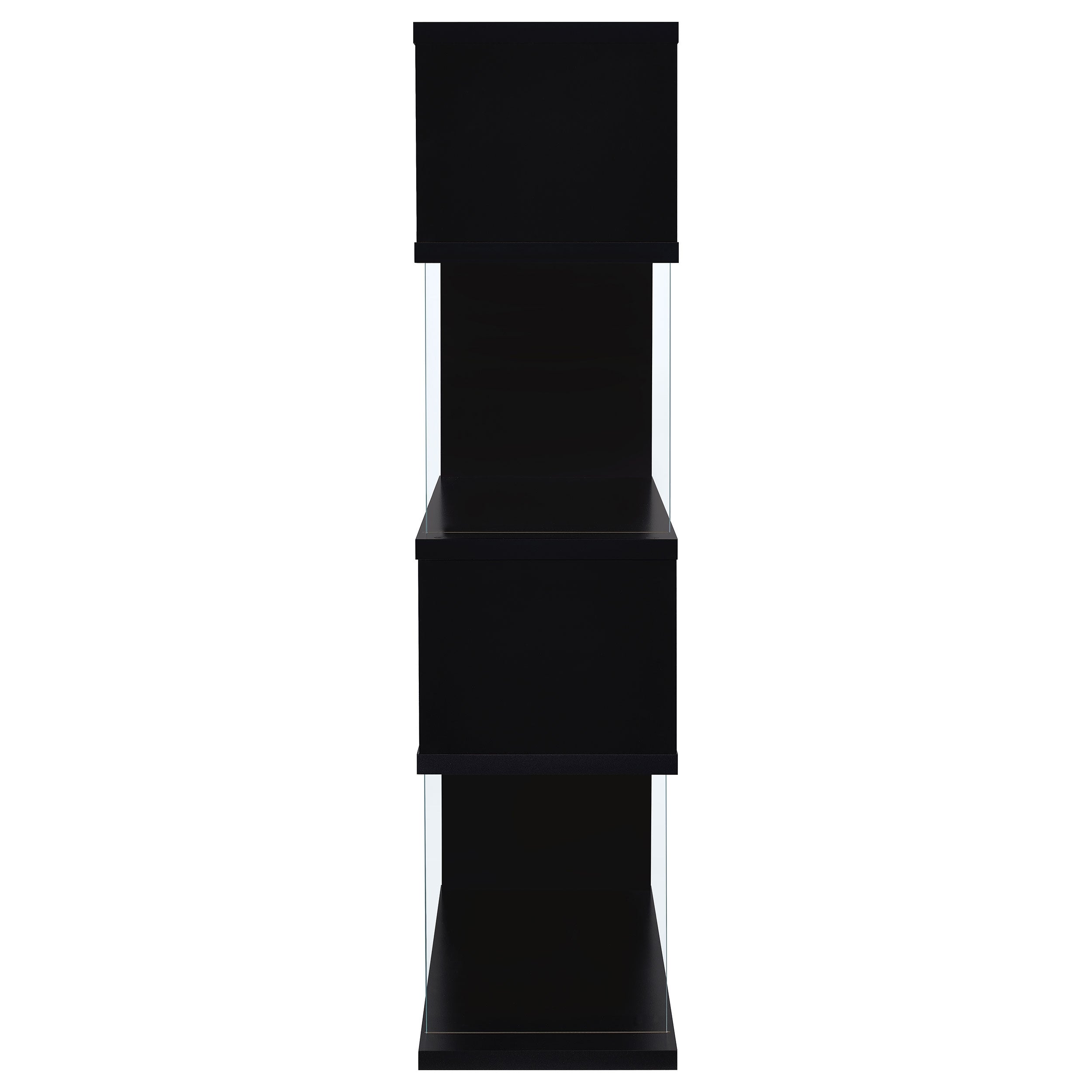 Emelle 63-inch 4-shelf Glass Panel Bookshelf Black-CoasterEveryday