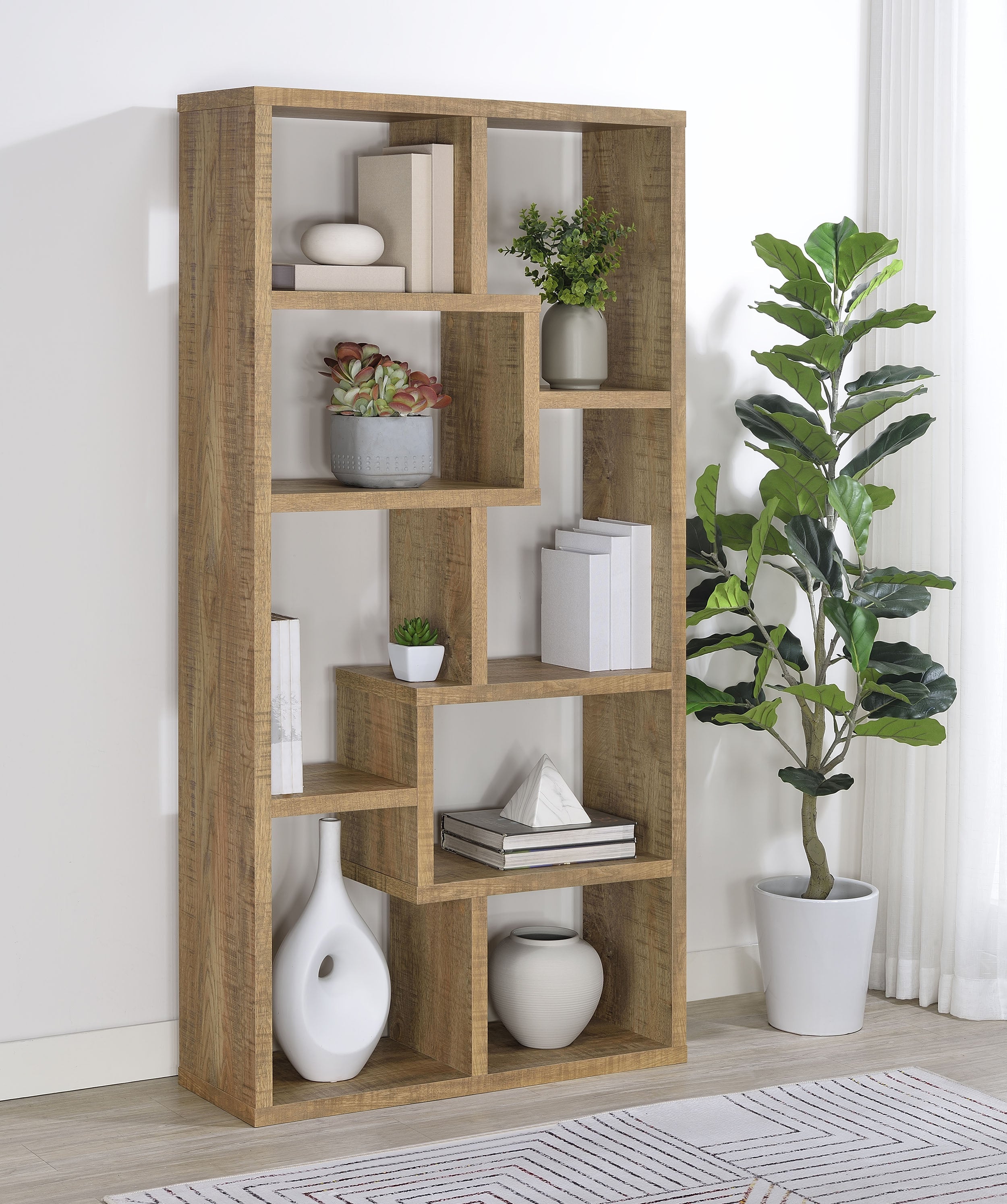 Theo 71-inch 6-shelf Bookshelf Mango-