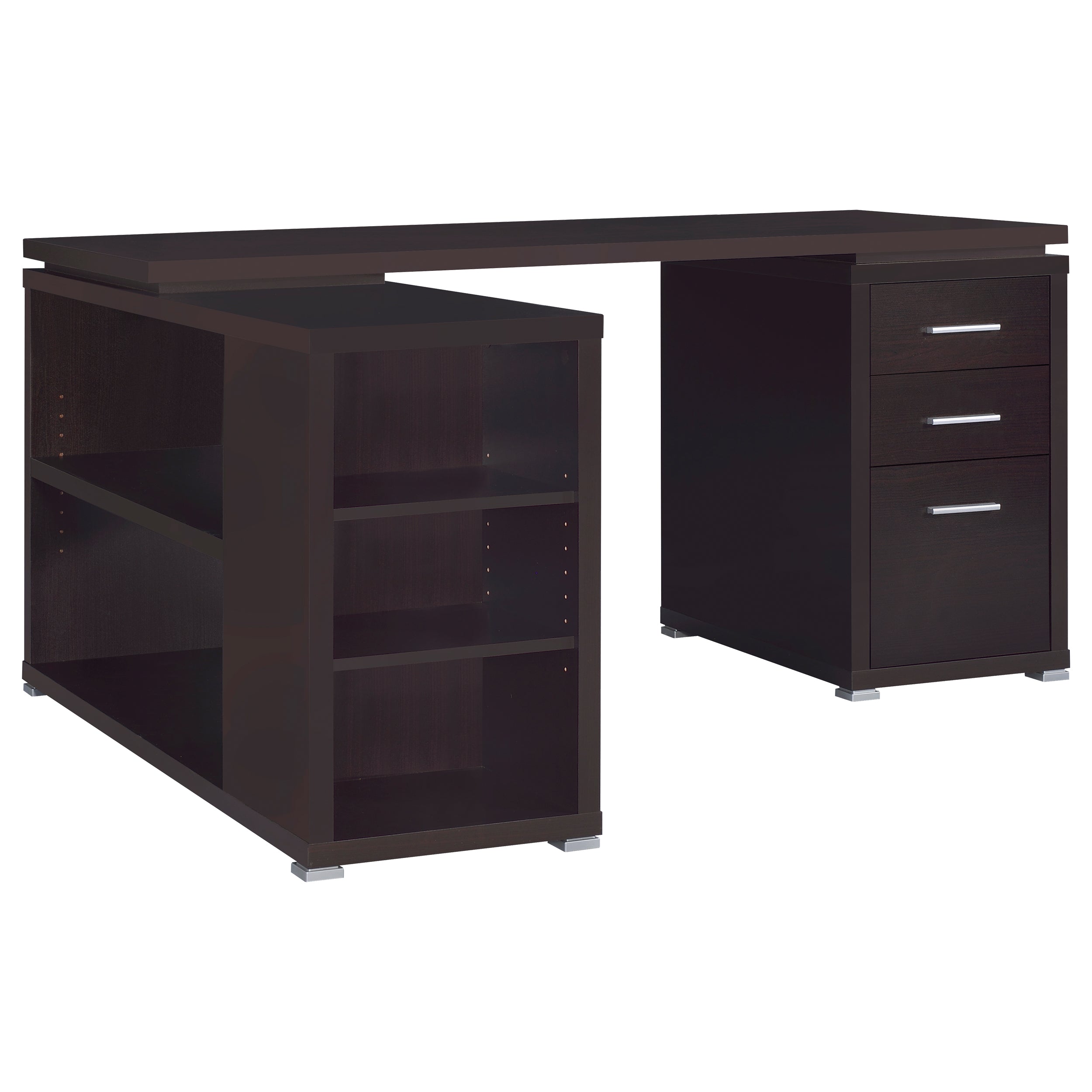 Yvette 60-inch 3-drawer L-Shape Computer Desk Cappuccino-CoasterEveryday