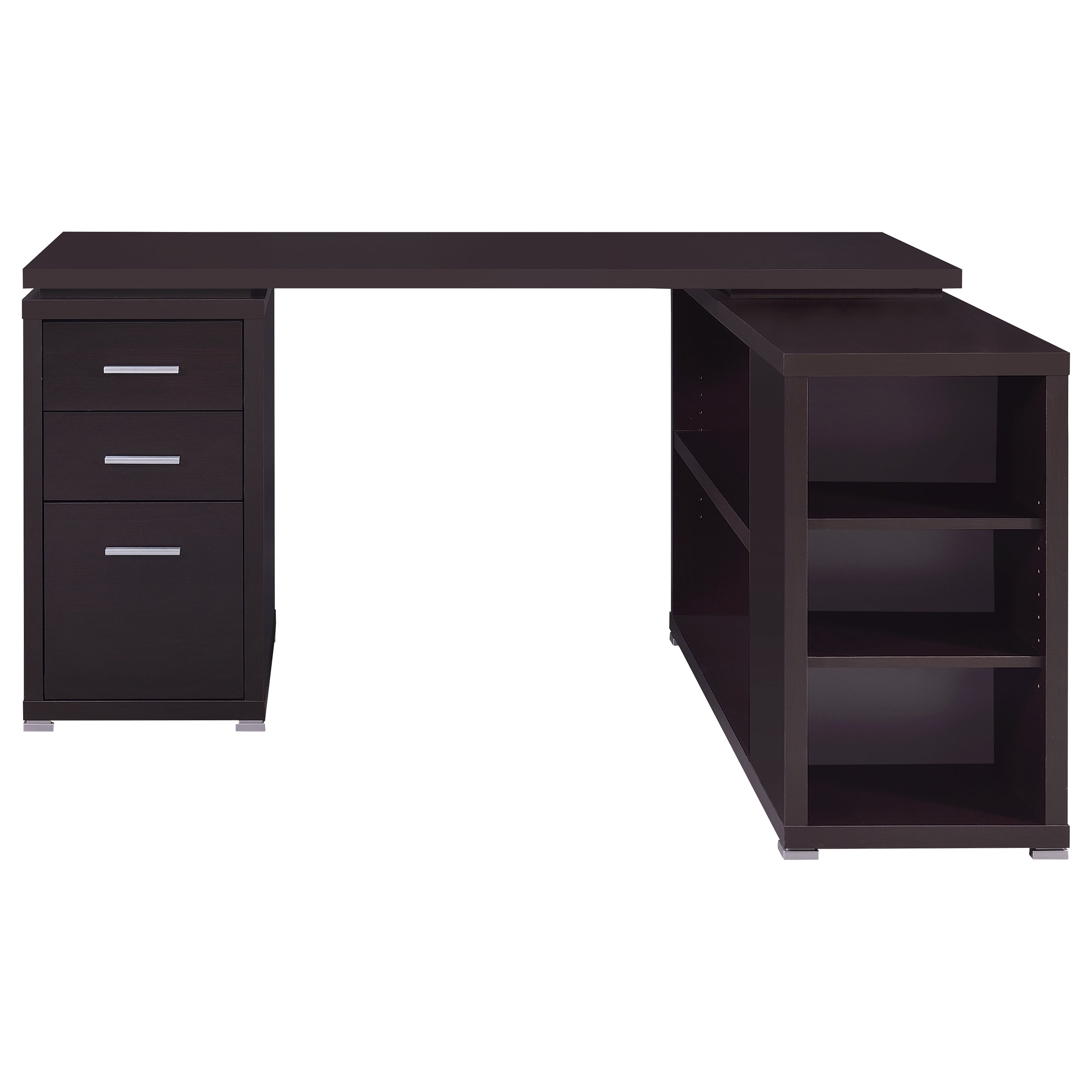 Yvette 60-inch 3-drawer L-Shape Computer Desk Cappuccino-CoasterEveryday