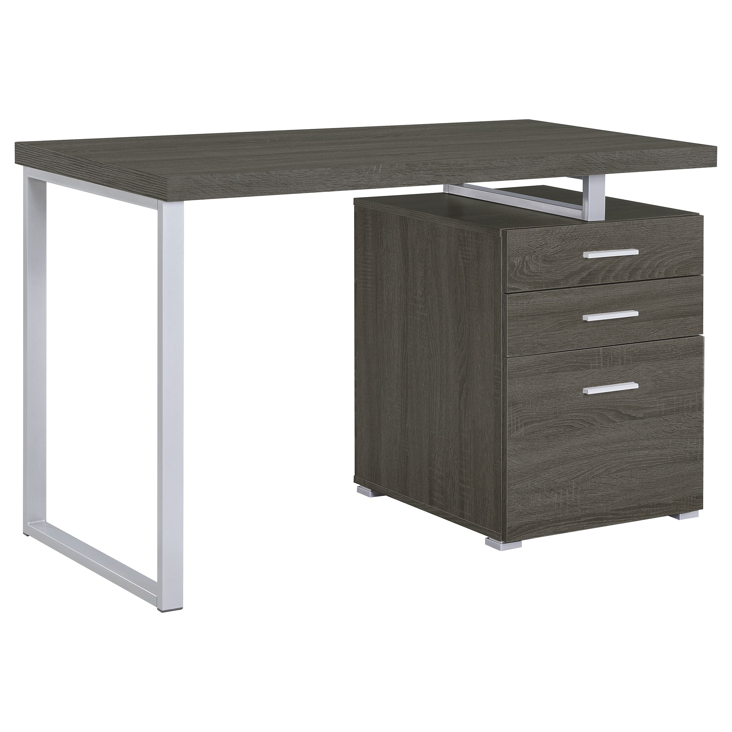 Brennan 47-inch 3-drawer Office Computer Desk Weathered Grey-CoasterEveryday