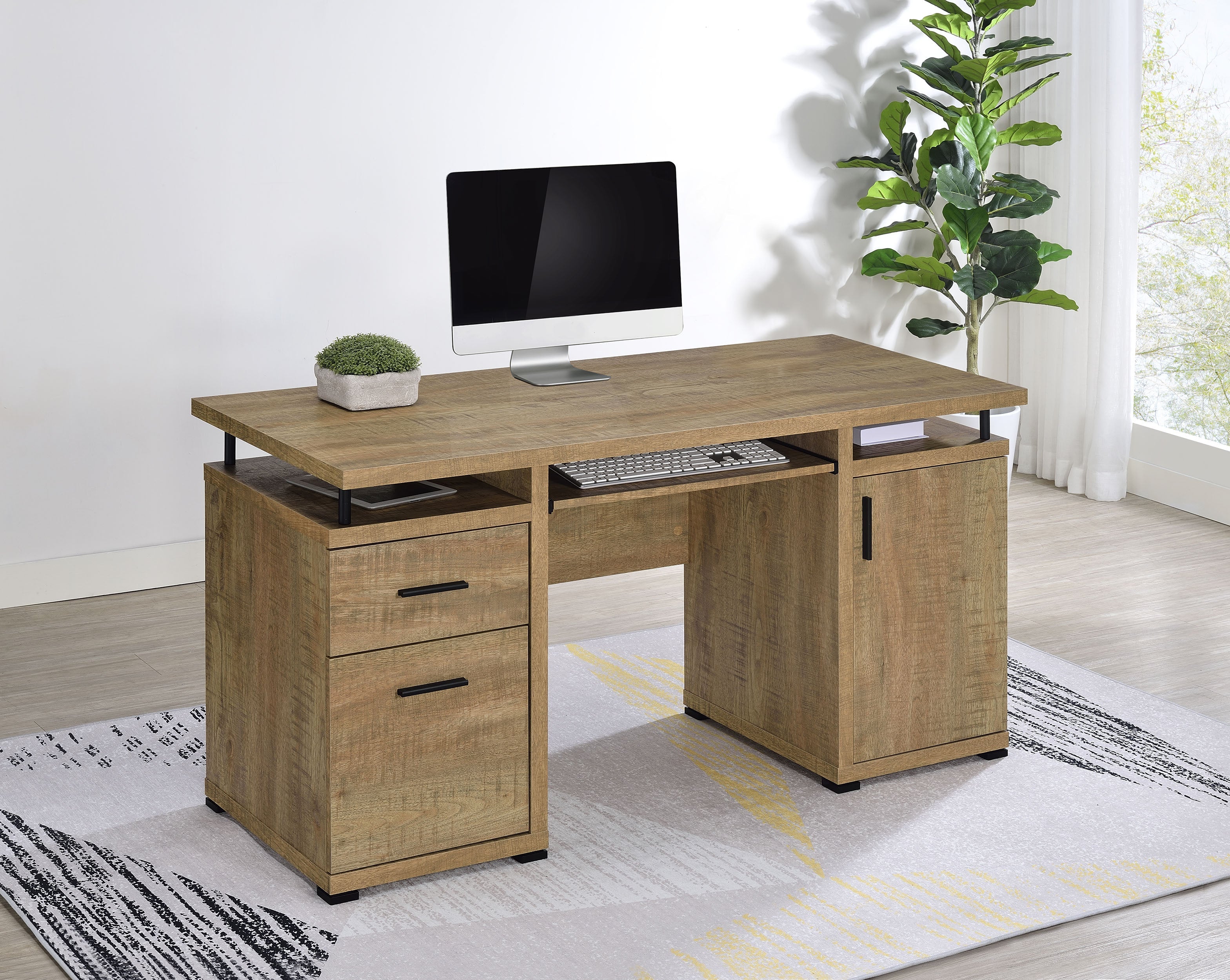 Tracy 55-inch 2-drawer Office Computer Desk Mango-