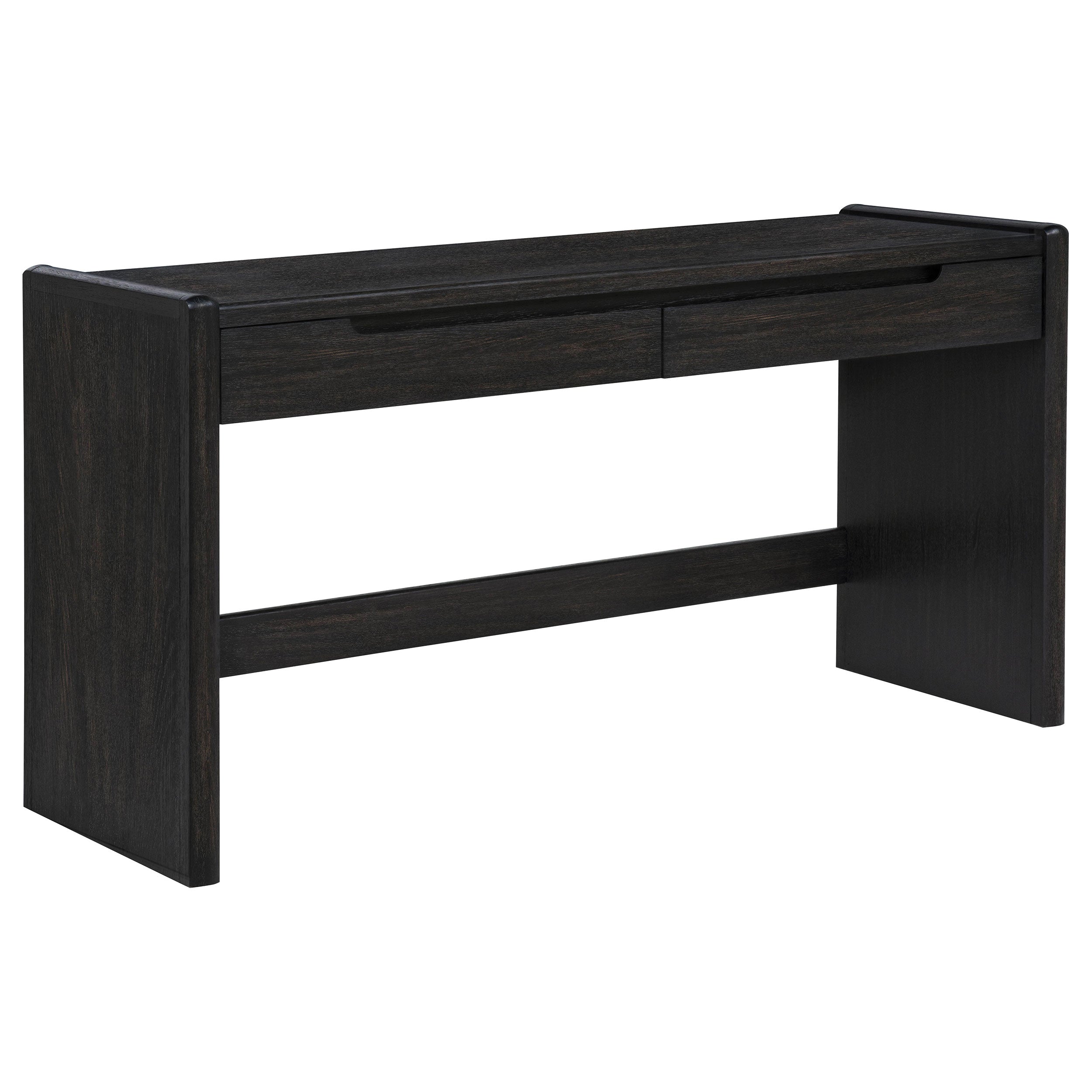 Leandro 2-drawer Home Office Writing Desk Burnished Black-