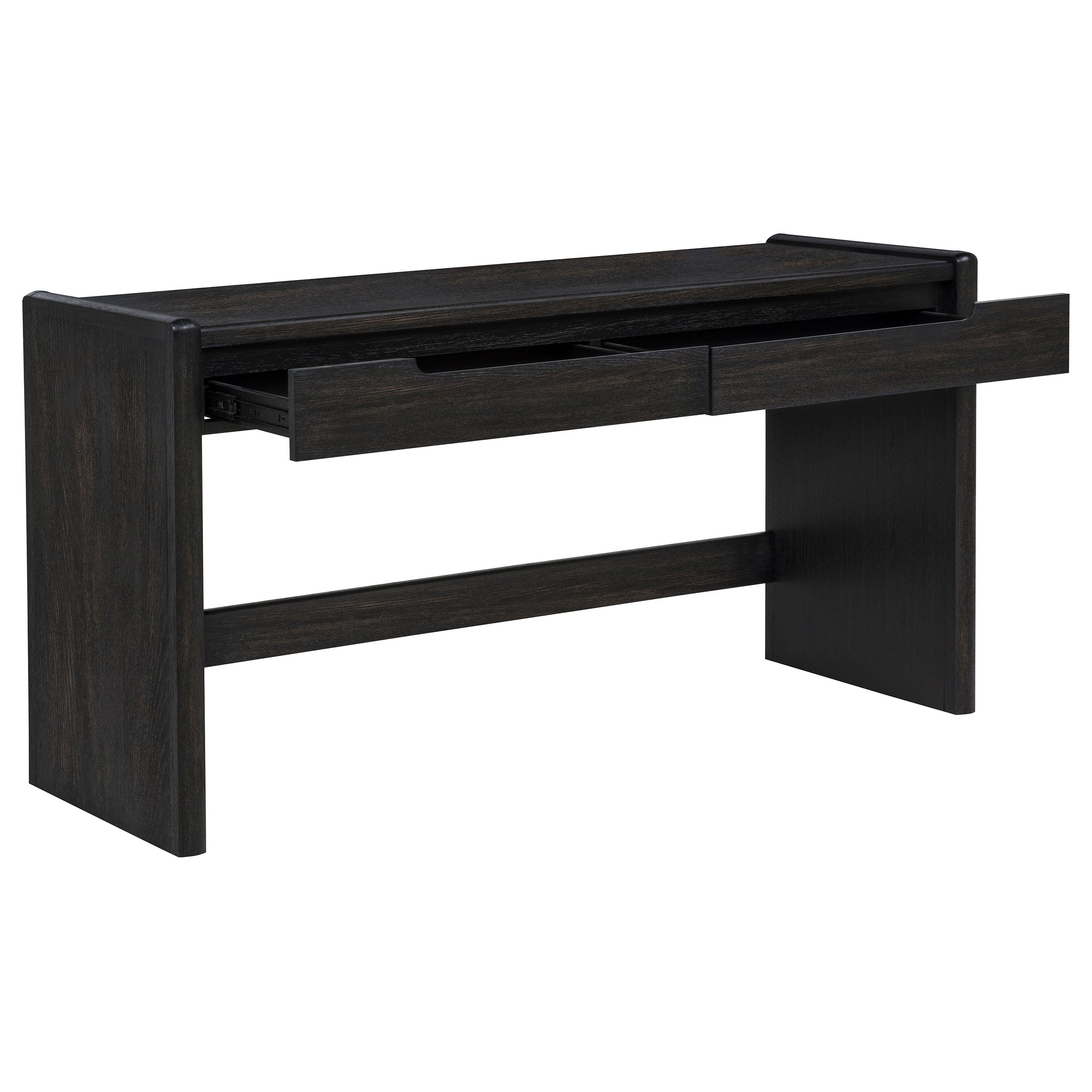 Leandro 2-drawer Home Office Writing Desk Burnished Black-
