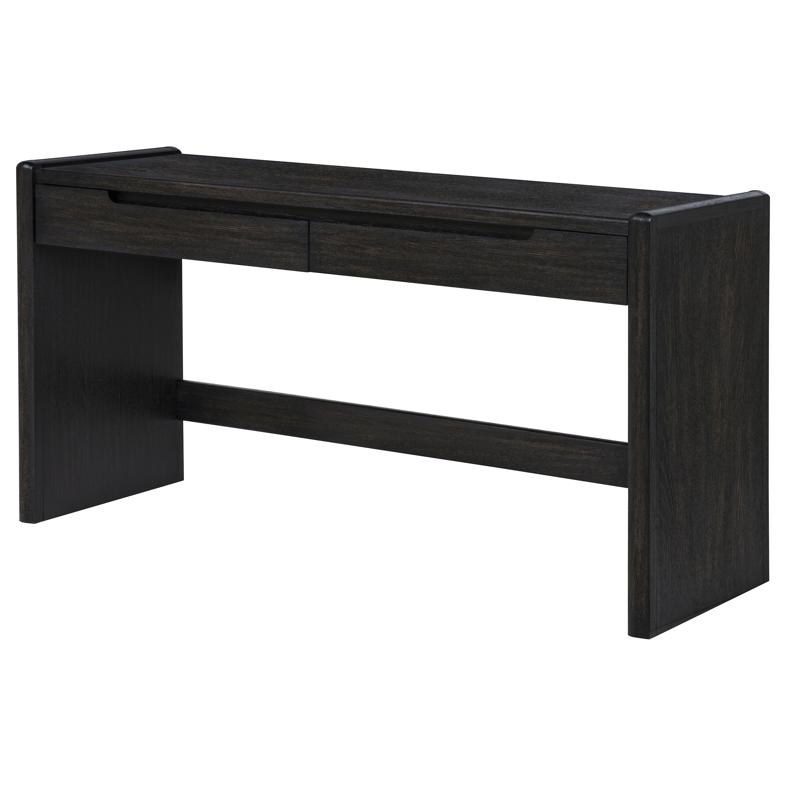 Leandro 2-drawer Home Office Writing Desk Burnished Black-
