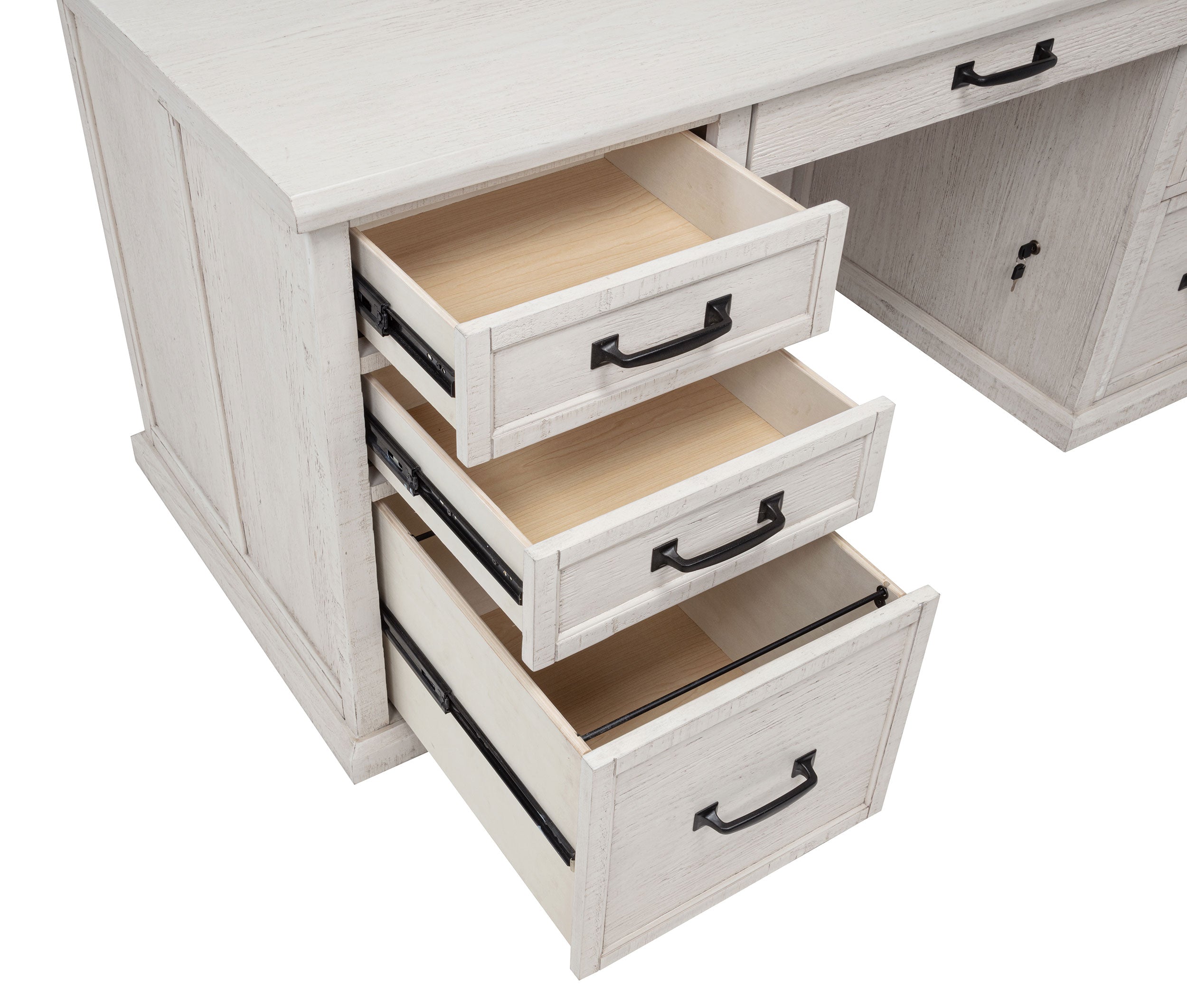 Altidore 68-inch 7-drawer Executive Home Office Desk Distressed White-