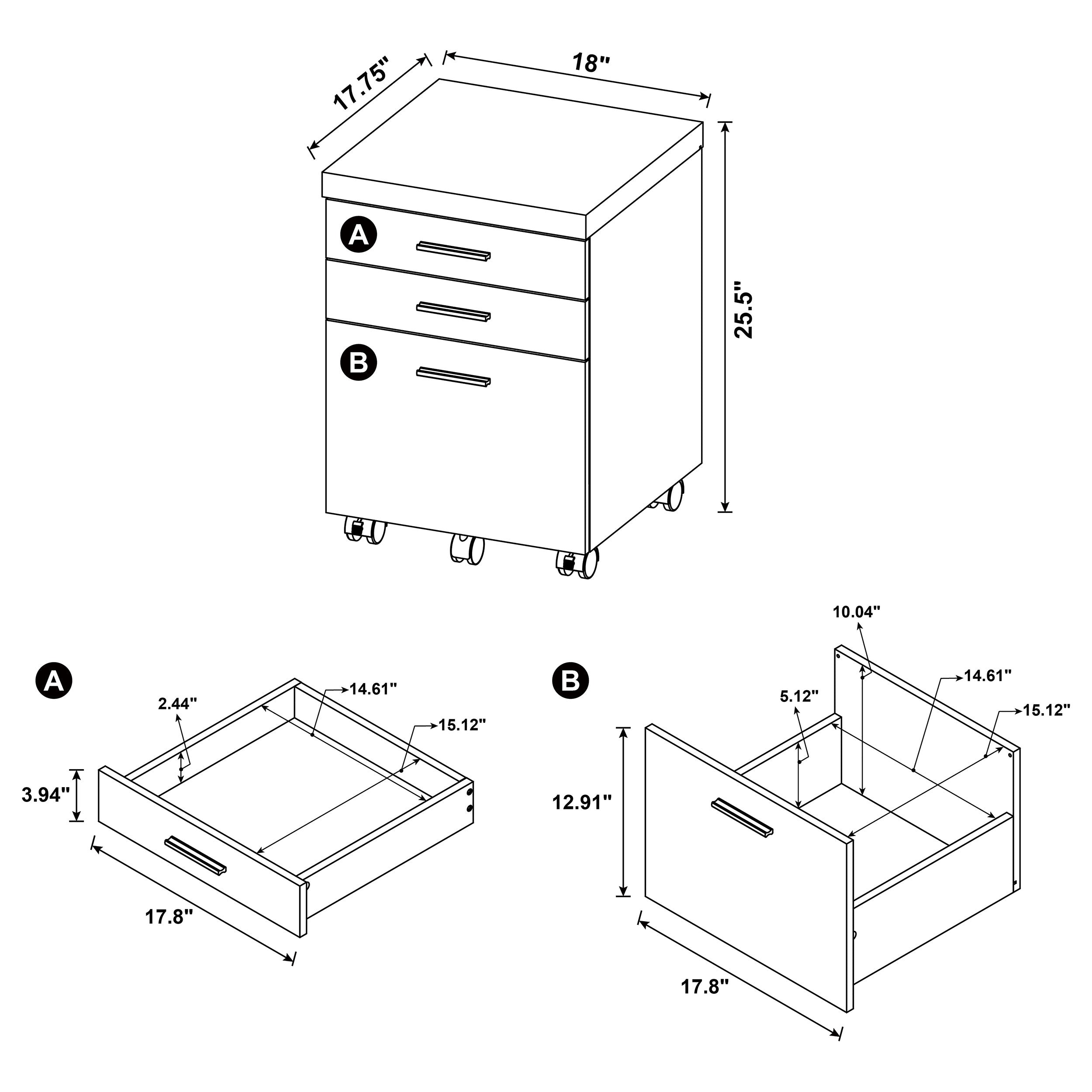 Skylar L-Shape Desk with Mobile File Cabinet Cappuccino-CoasterEveryday