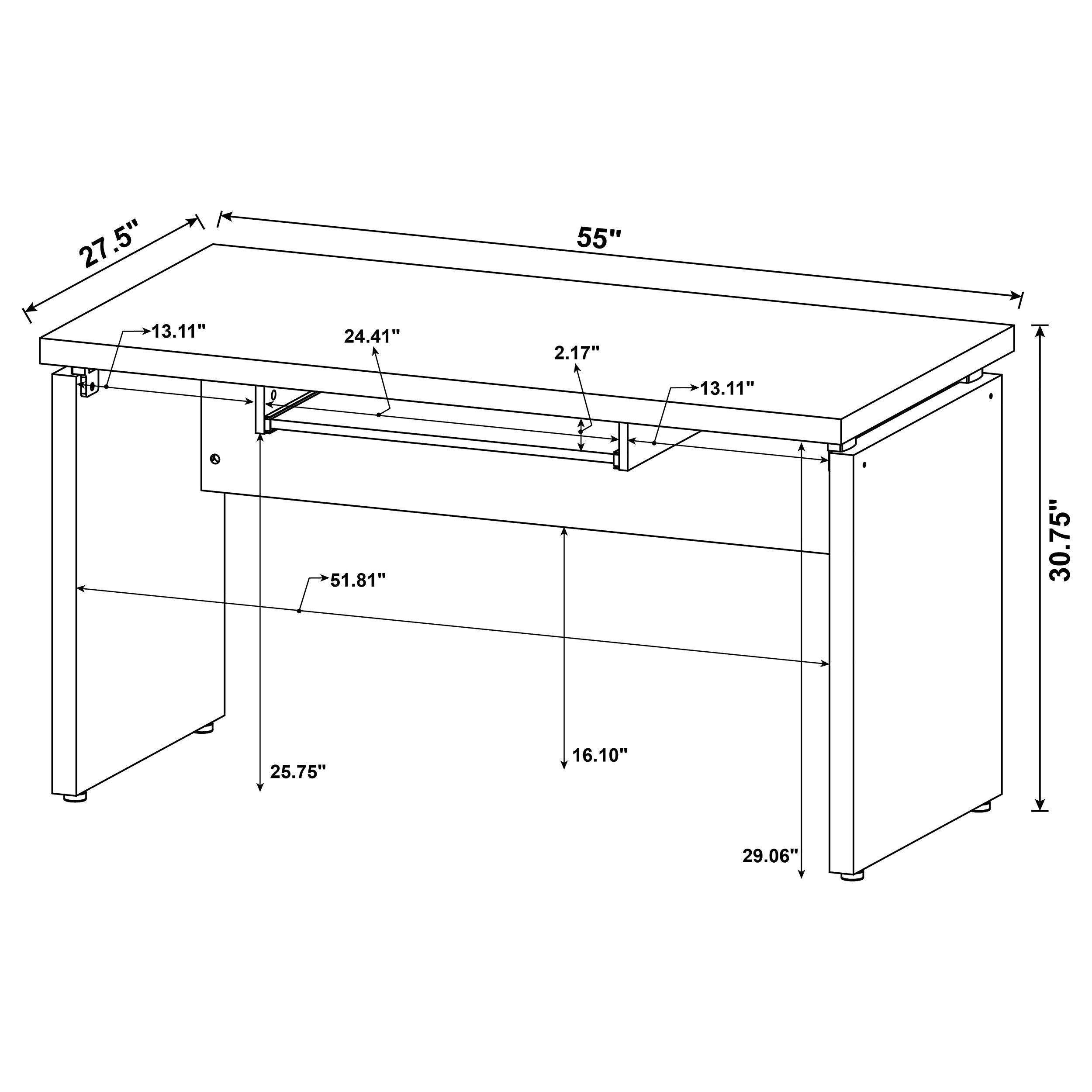 Skylar 55-inch Computer Desk with Keyboard Drawer Cappuccino-CoasterEveryday