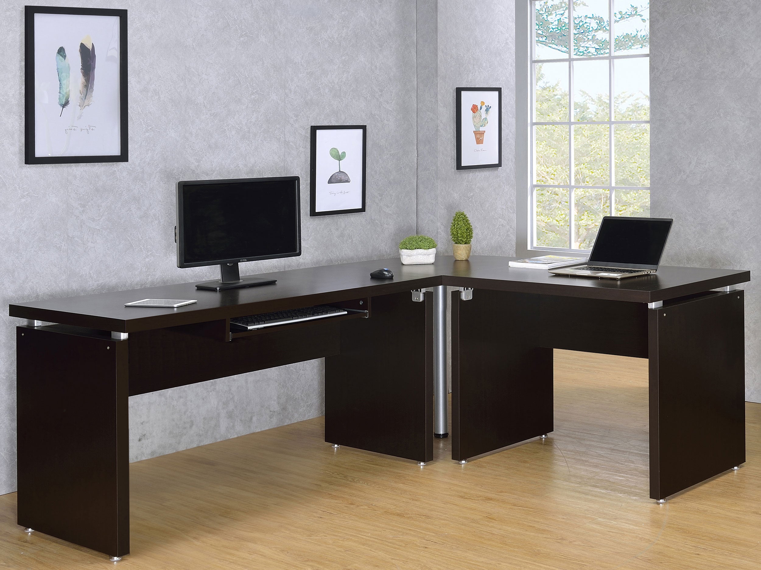 Skylar 39-inch Engineered Wood Writing Desk Cappuccino-CoasterEveryday