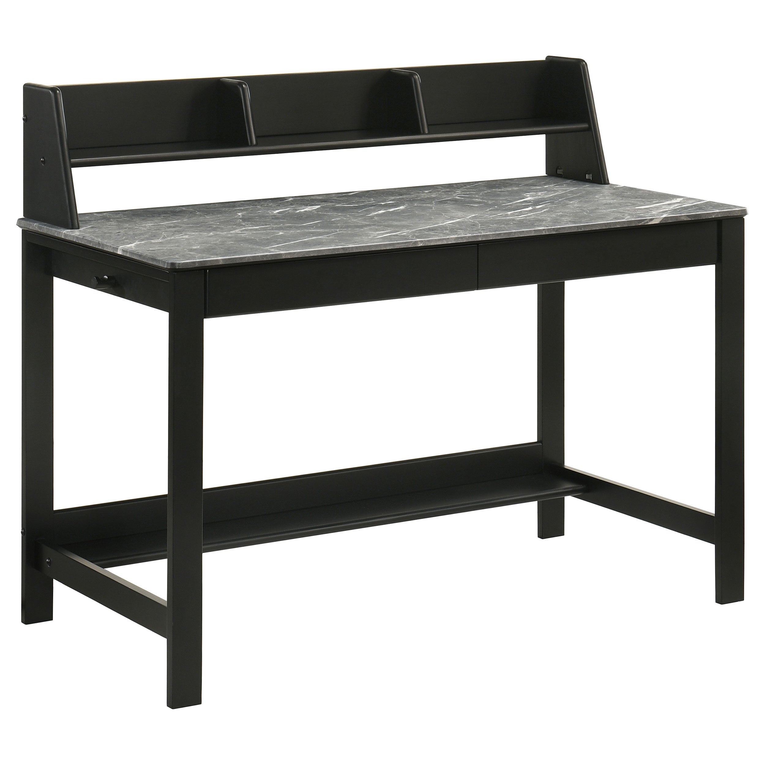 Besler 47-inch SmartTop Writing Desk with Shelf Grey Stone and Black-