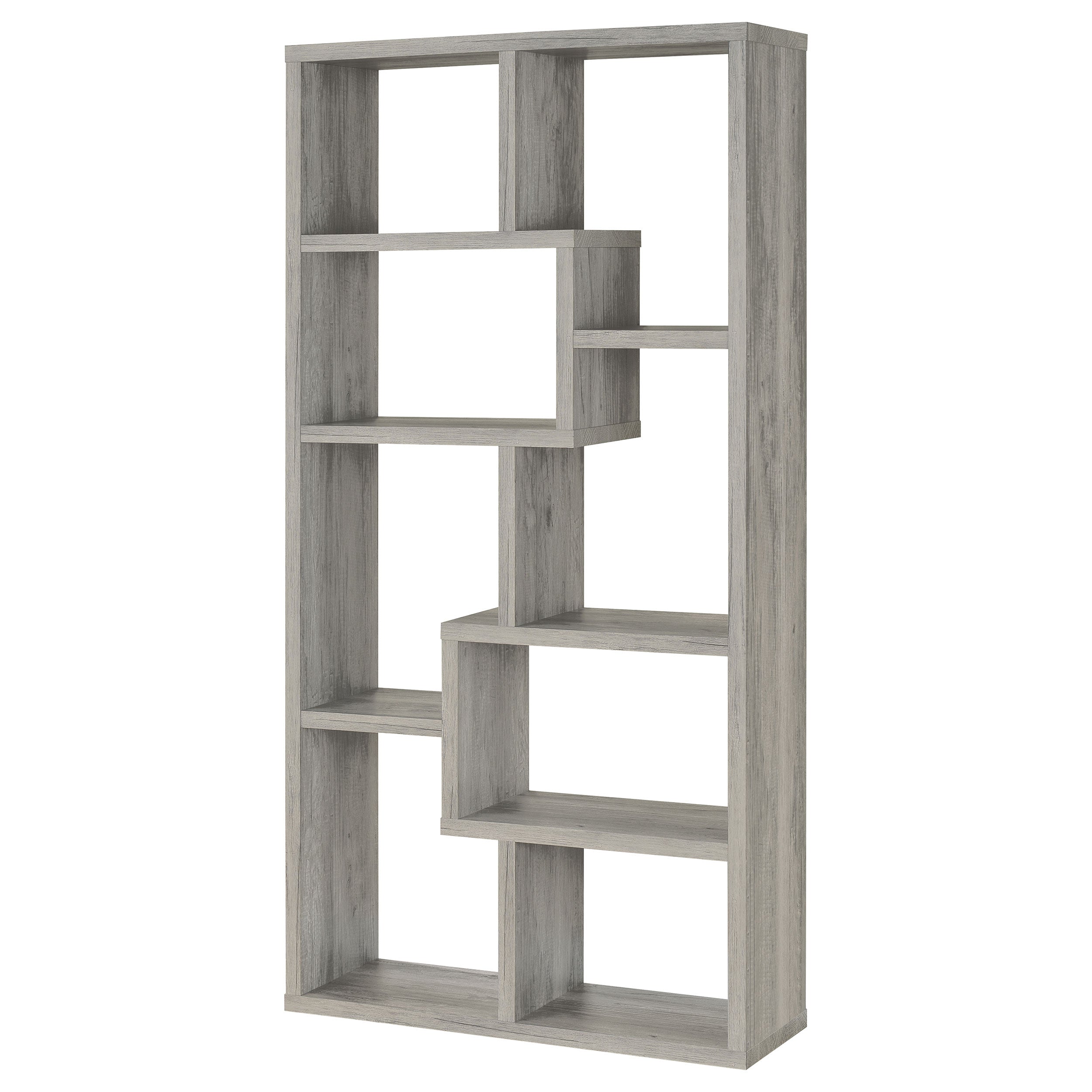 Theo 71-inch 6-shelf Bookshelf Grey Driftwood-CoasterEveryday