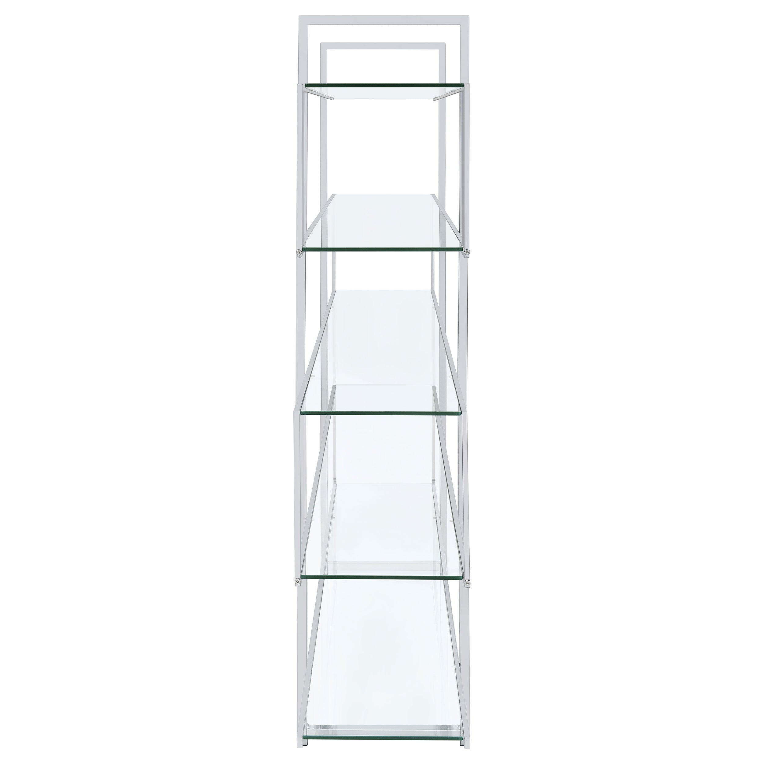 Elmer 63-inch 5-shelf Bookshelf Clear and Chrome-CoasterElevations