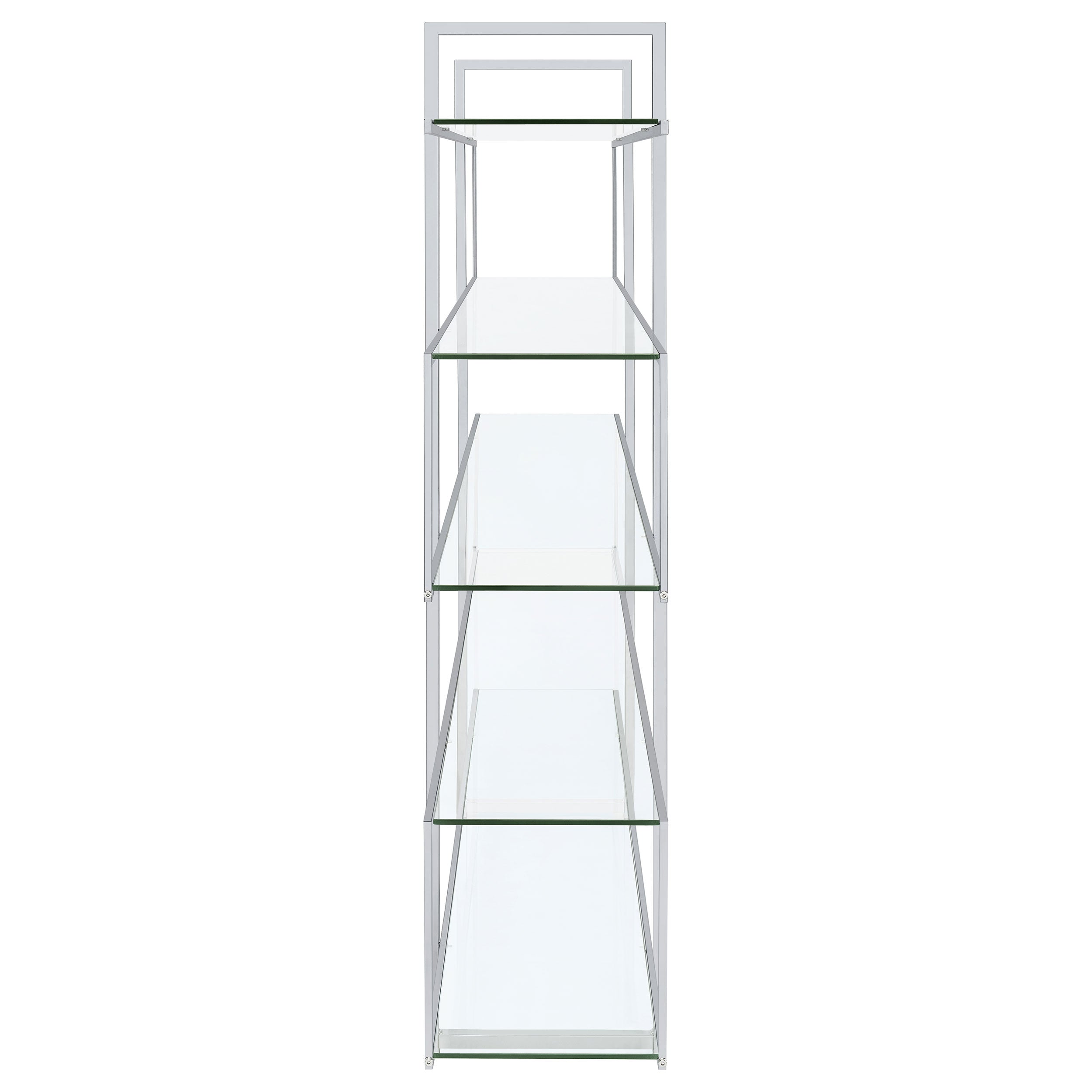 Elmer 63-inch 5-shelf Bookshelf Clear and Chrome-CoasterElevations