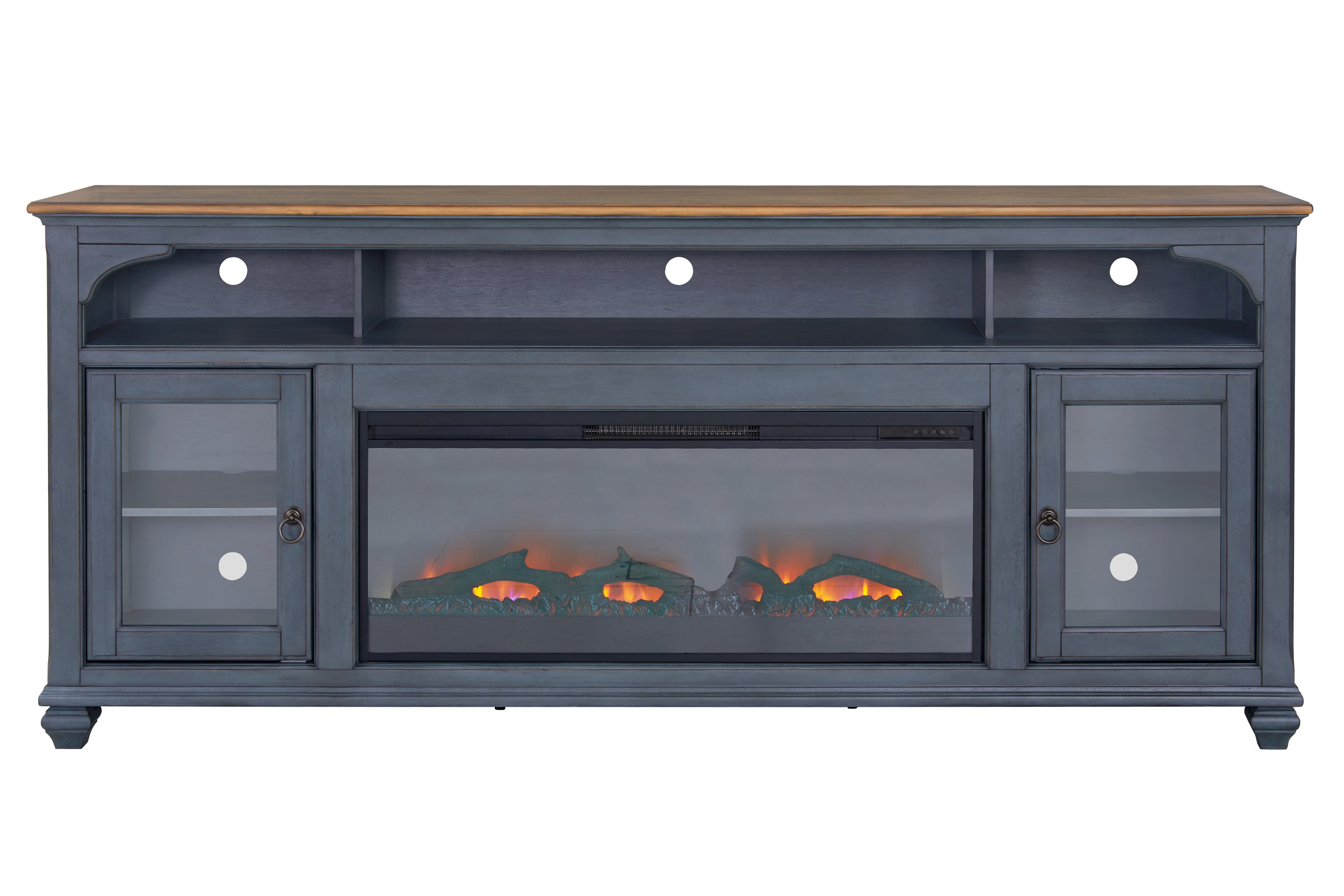 Americana 86 in Fireplace TV Stand for TVs up to 95 inches, Corduroy