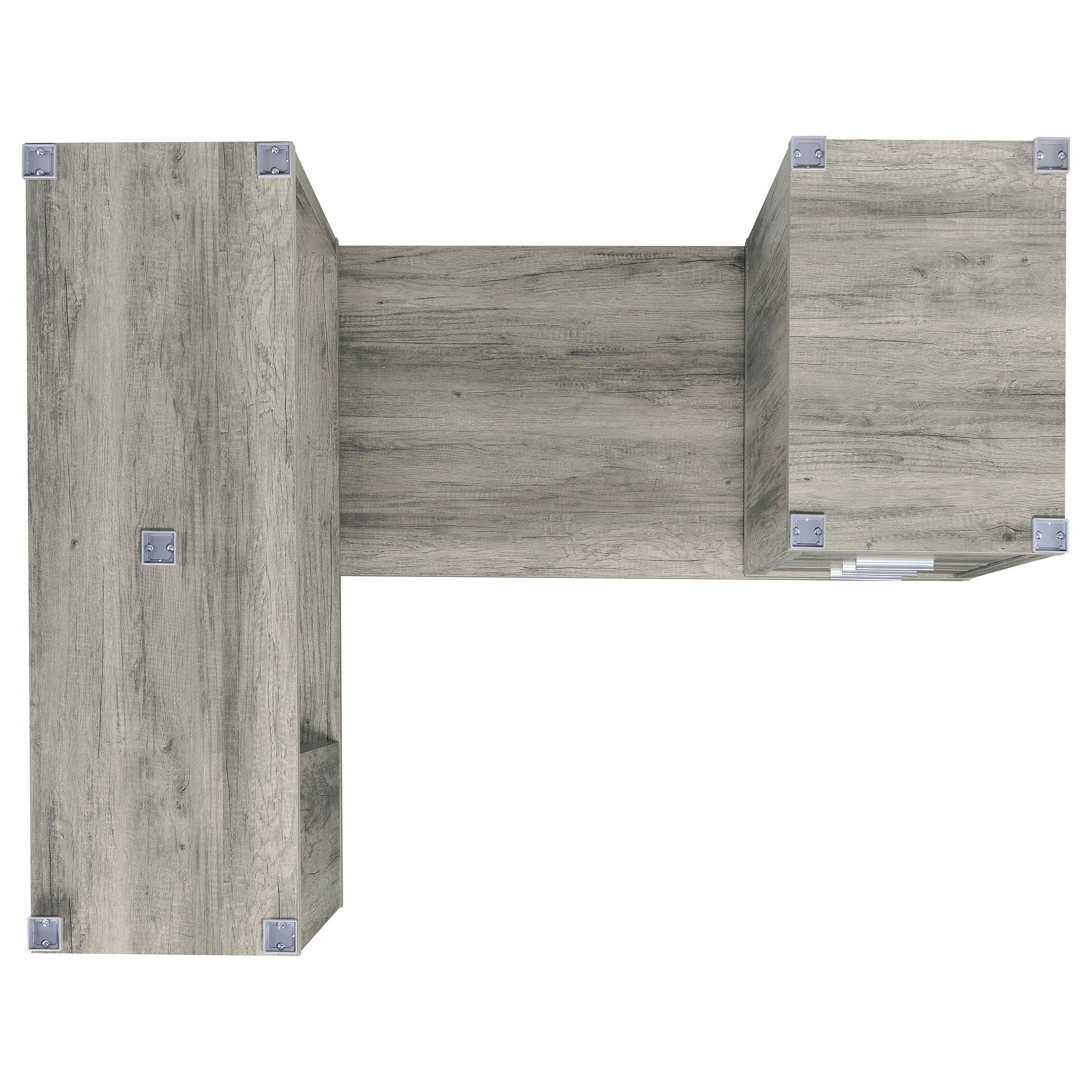 Yvette 60-inch 3-drawer L-Shape Computer Desk Grey Driftwood-CoasterEveryday