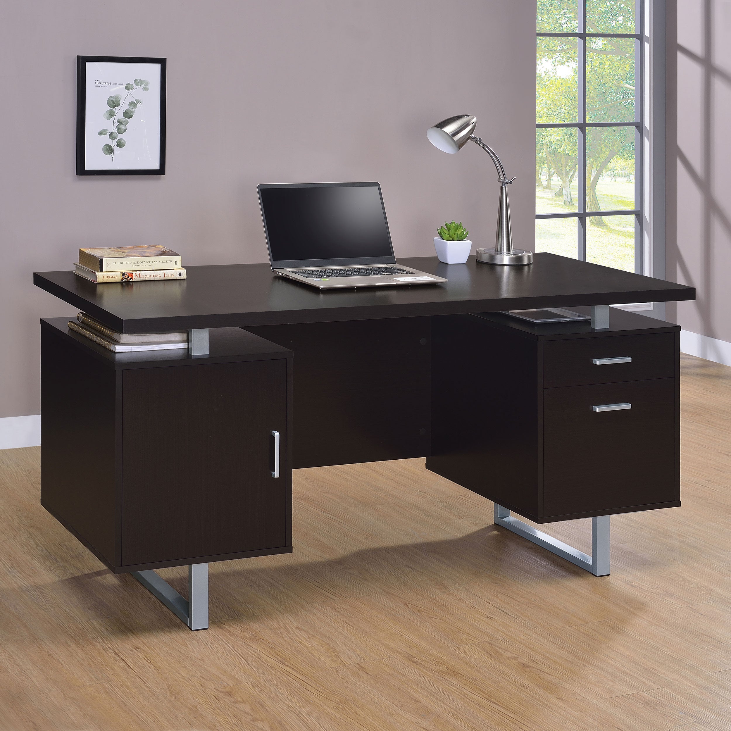 Lawtey 60-inch 2-drawer Office Computer Desk Cappuccino-CoasterEveryday