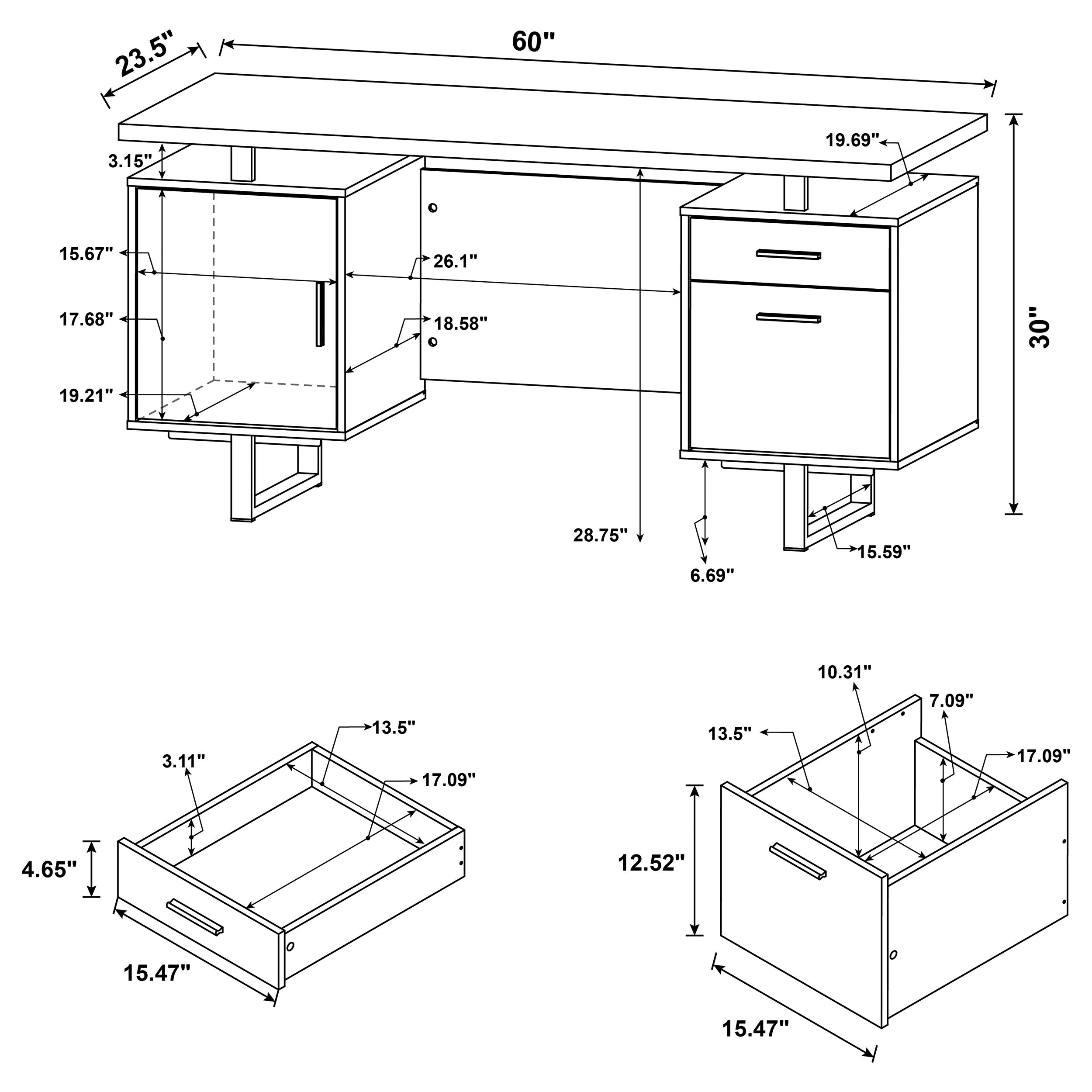 Lawtey 60-inch 2-drawer Office Computer Desk Cappuccino-CoasterEveryday