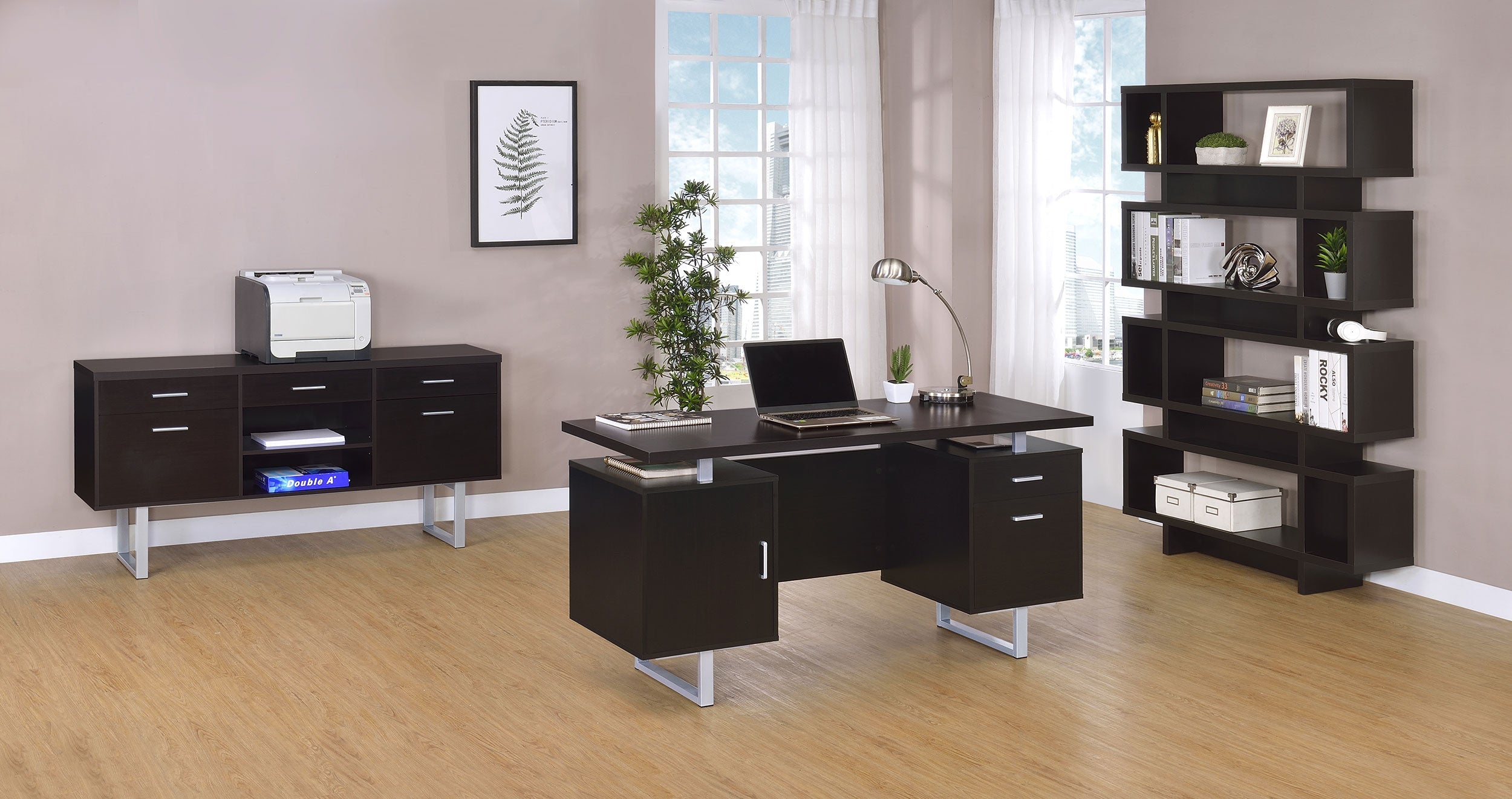 Lawtey 60-inch 2-drawer Office Computer Desk Cappuccino-CoasterEveryday