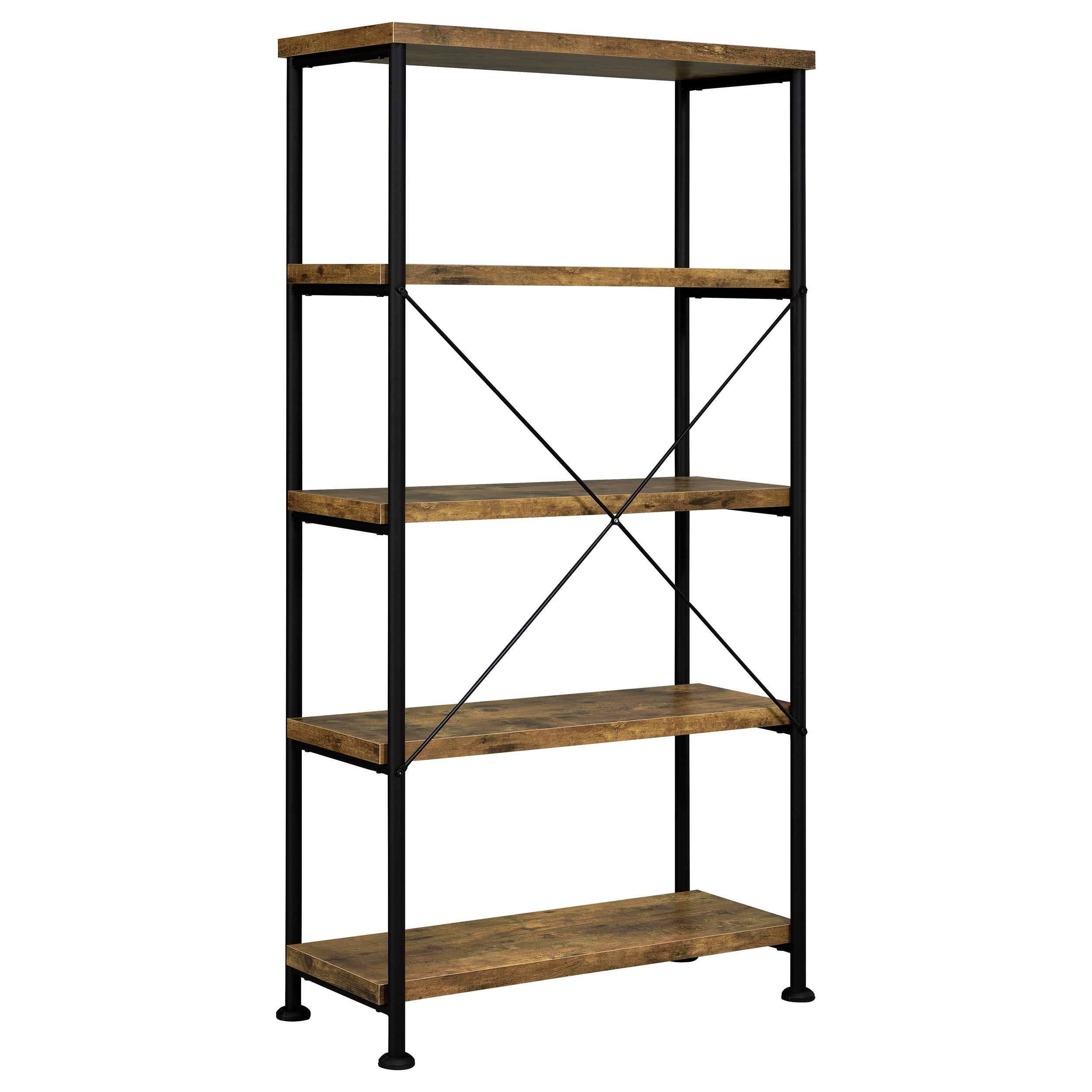 Analiese 2-piece Computer Desk Bookcase Set Rustic Nutmeg-CoasterEveryday