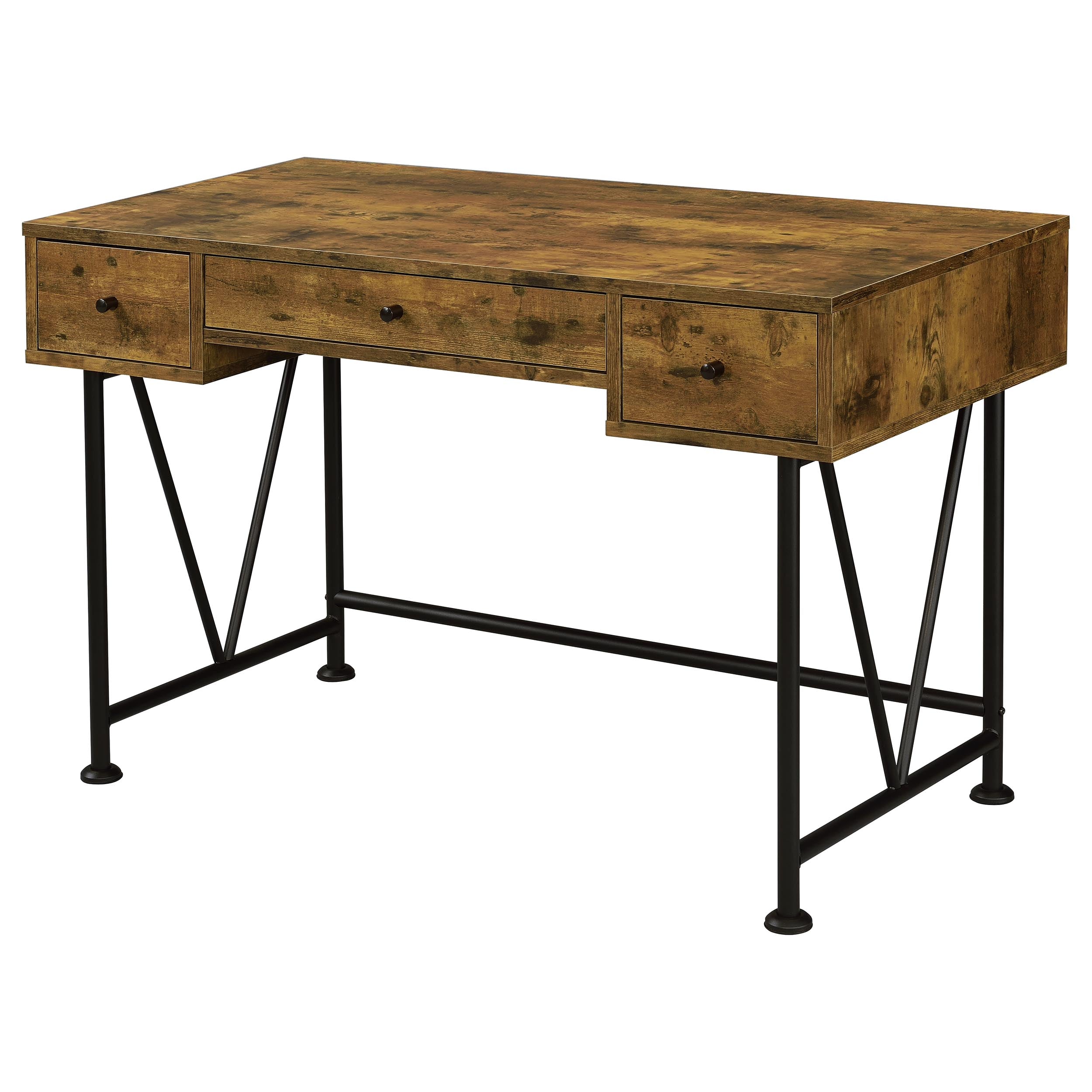Analiese 47-inch 3-drawer Writing Desk Rustic Nutmeg-CoasterEveryday