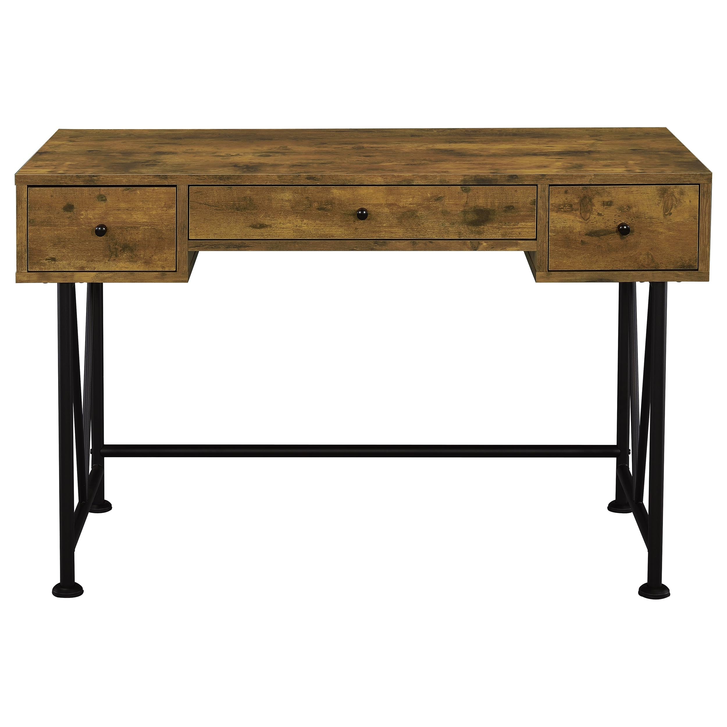 Analiese 47-inch 3-drawer Writing Desk Rustic Nutmeg-CoasterEveryday