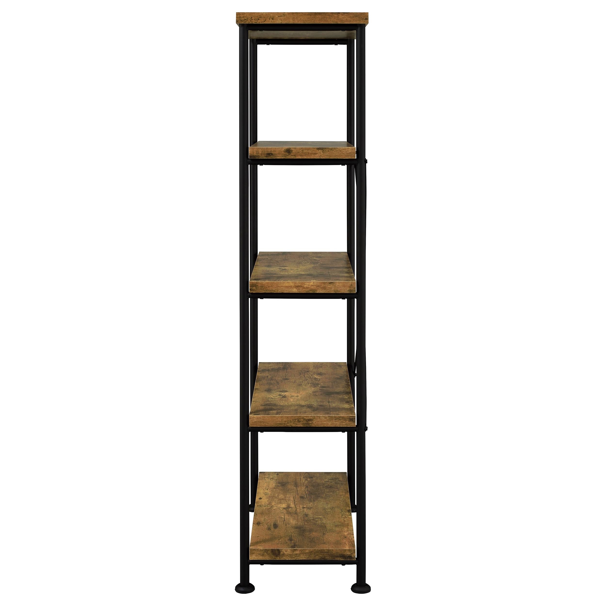 Analiese 63-inch 4-shelf Bookshelf Rustic Nutmeg-CoasterEveryday