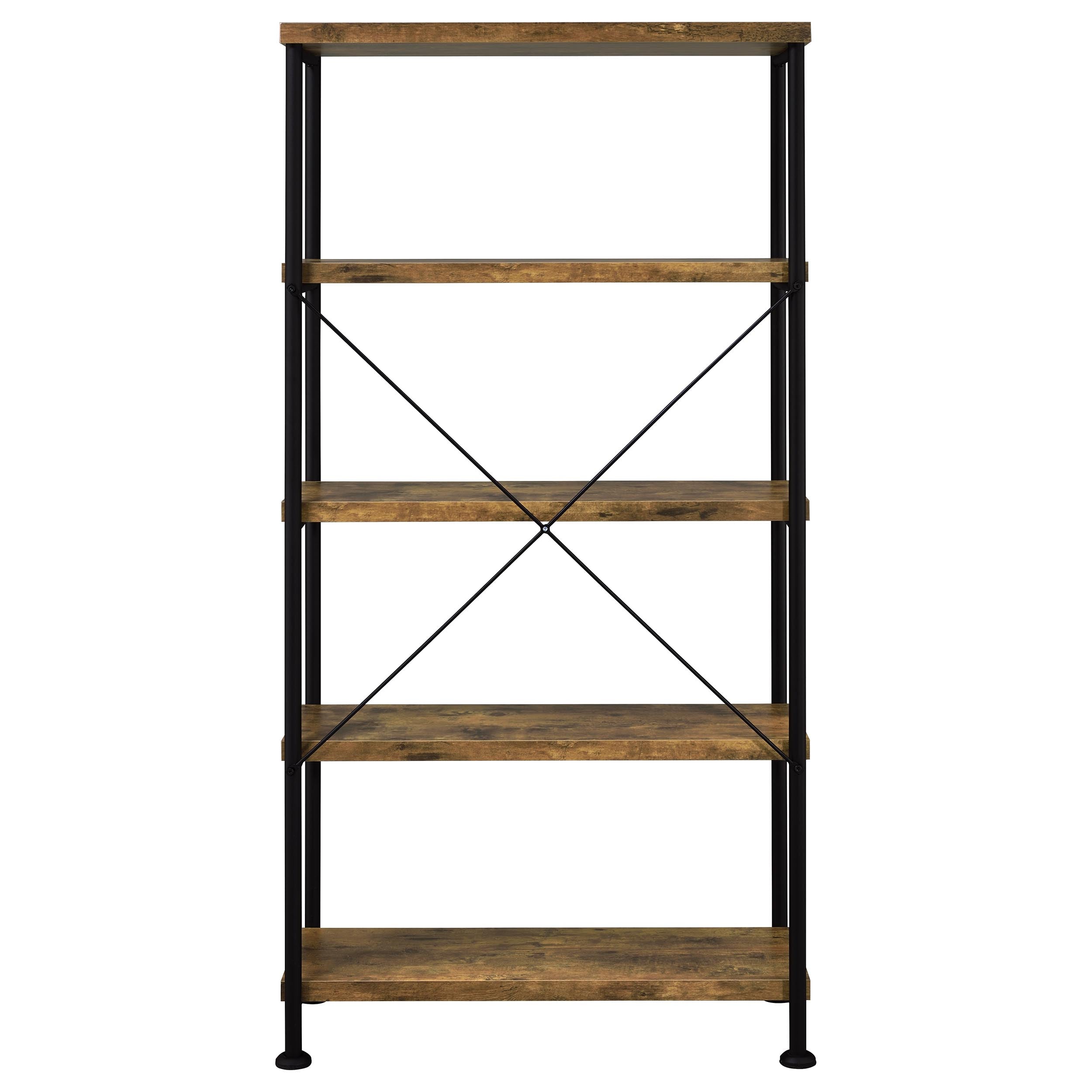 Analiese 63-inch 4-shelf Bookshelf Rustic Nutmeg-CoasterEveryday