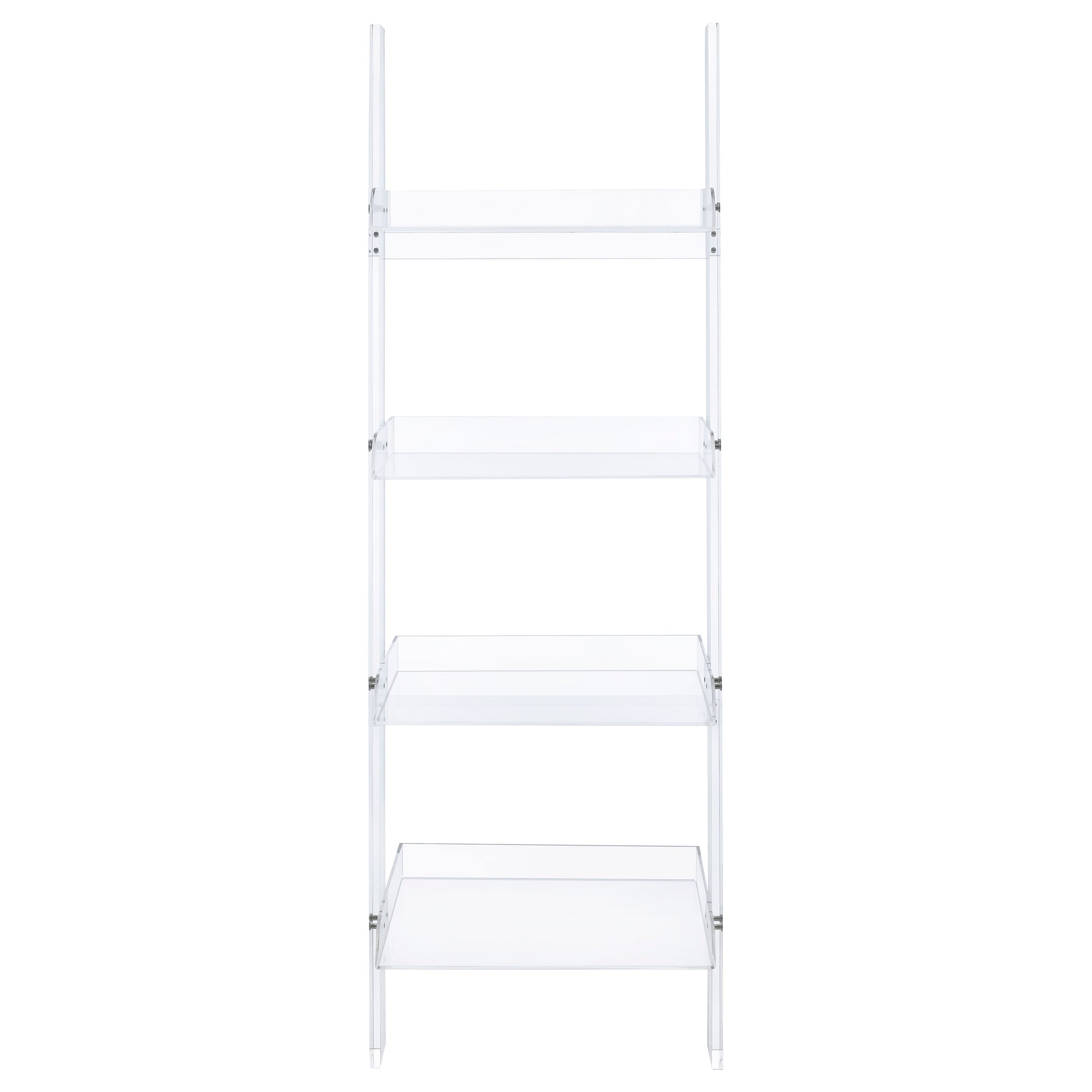 Amaturo 72-inch 4-shelf Acrylic Ladder Bookshelf Clear-CoasterEssence