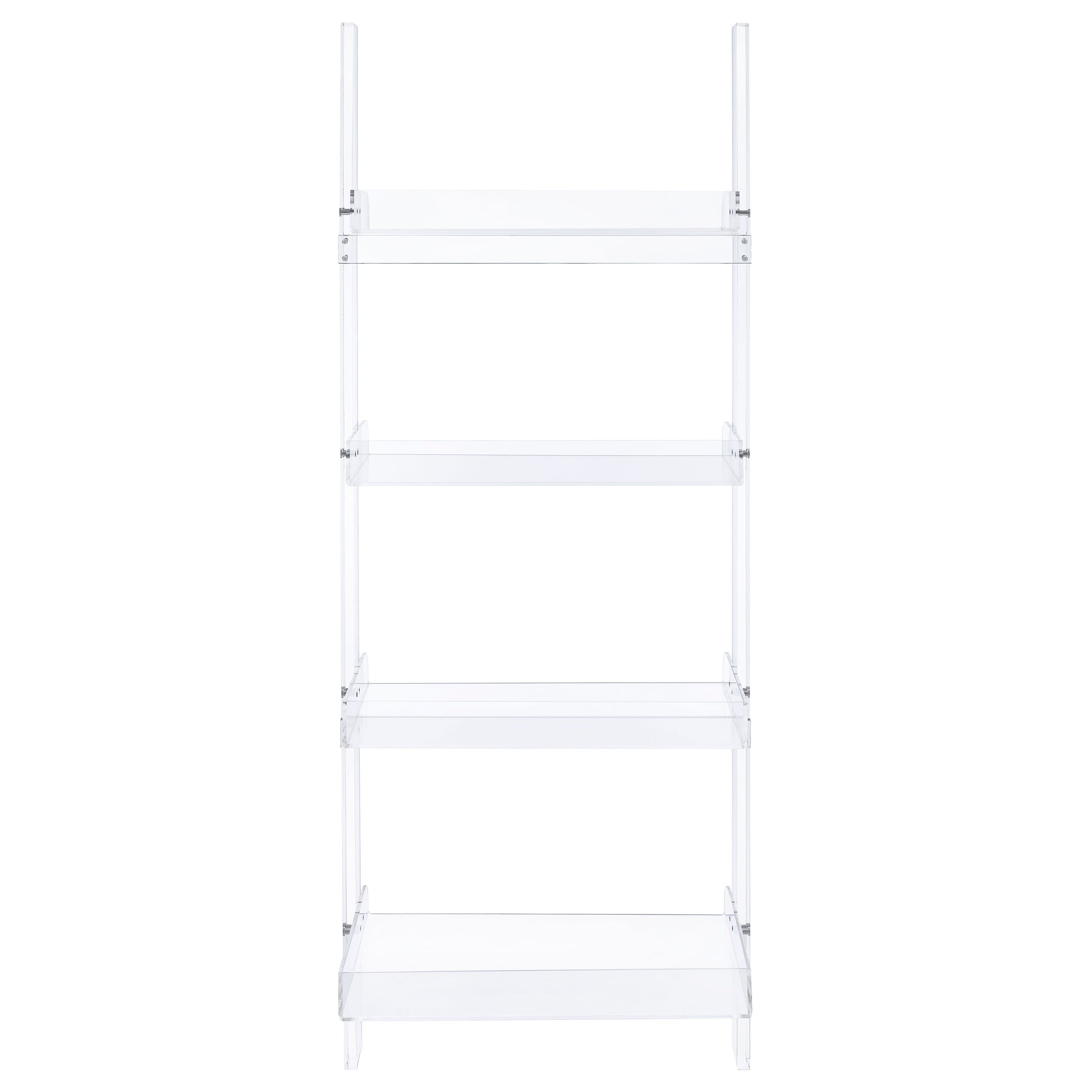 Amaturo 72-inch 4-shelf Acrylic Ladder Bookshelf Clear-CoasterEssence