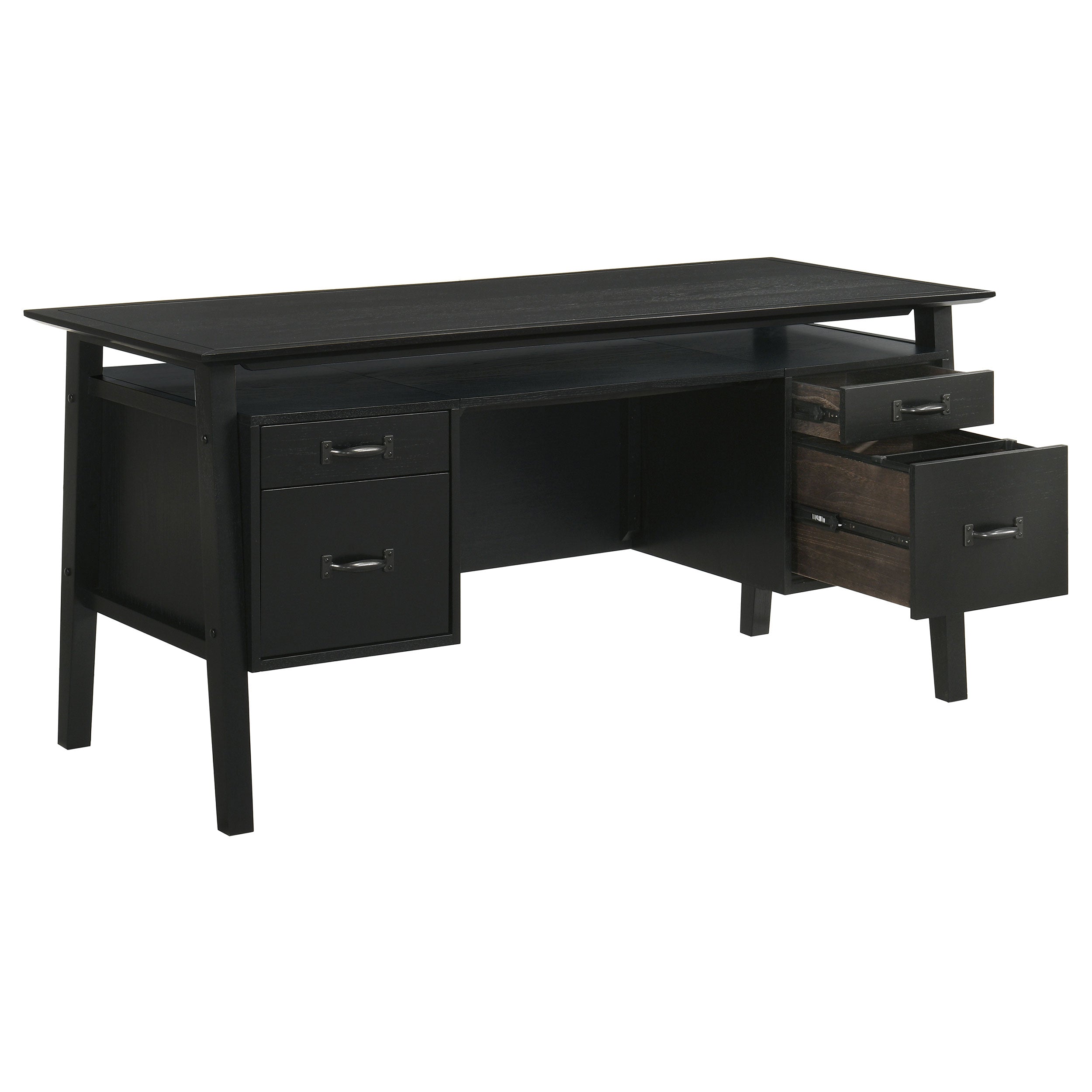Goodson 64-inch 4-Drawer Double Pedestal Computer Desk Black-