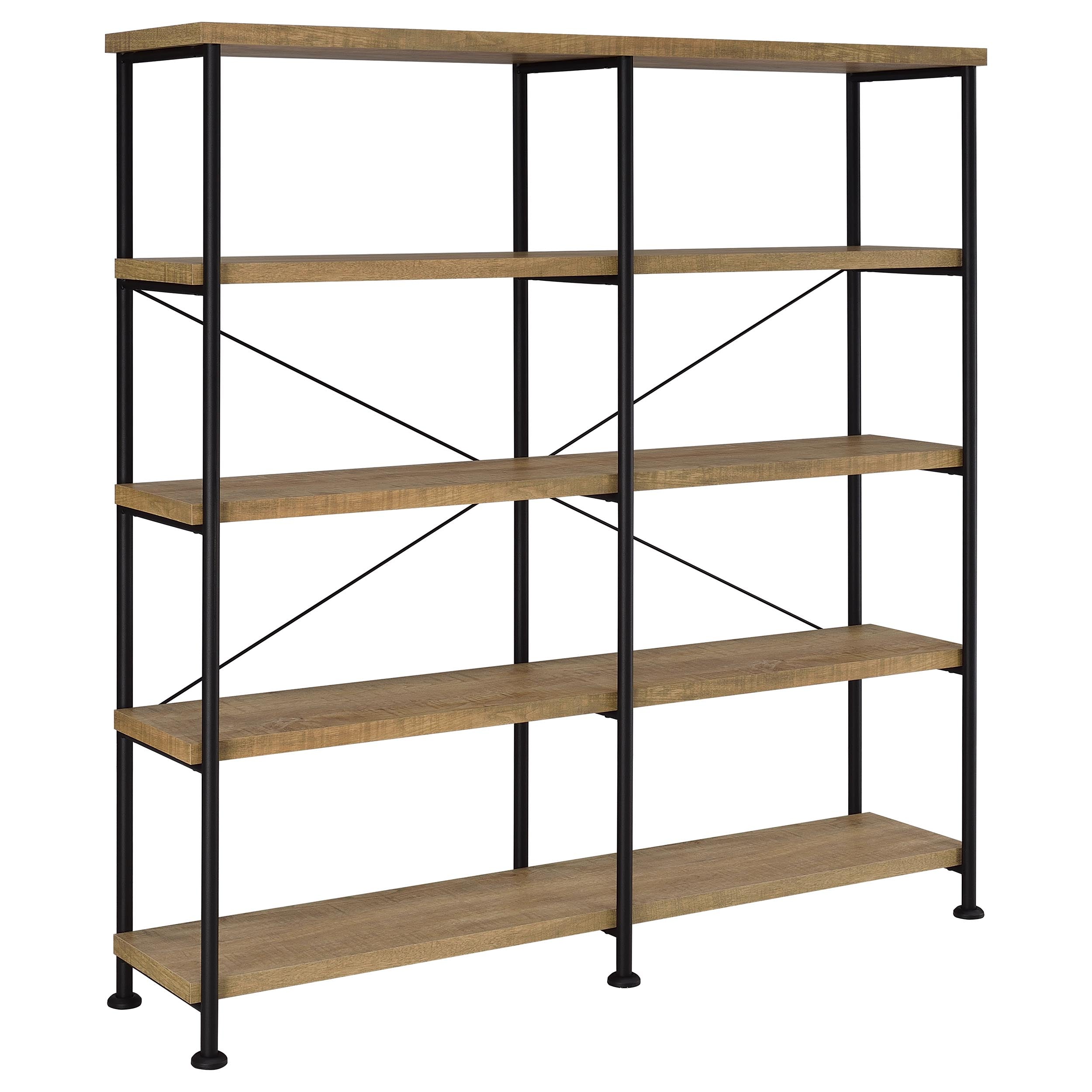 Analiese 63-inch 4-shelf Double Bookshelf Mango-