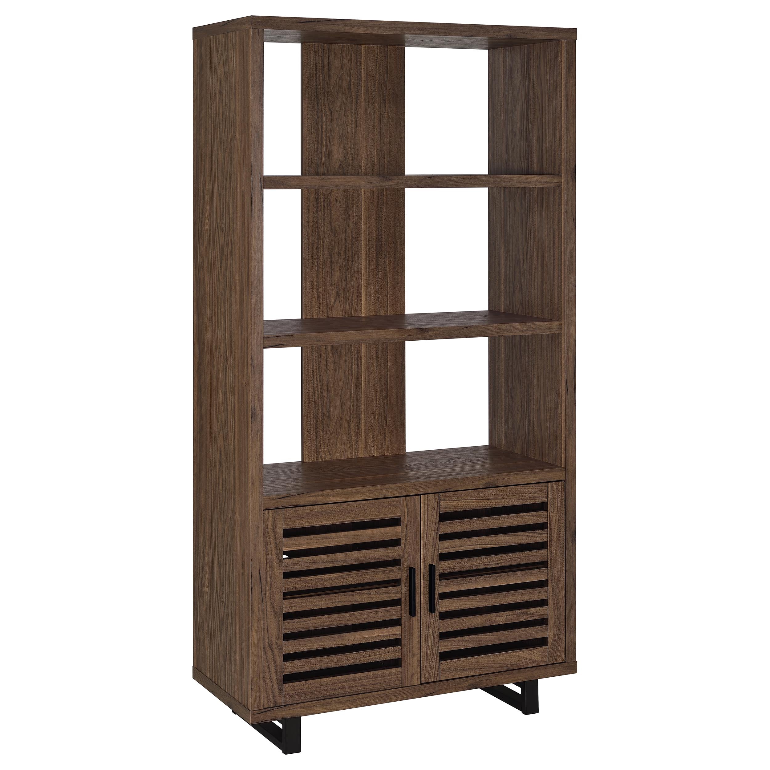 Maddox 71-inch 3-shelf Cabinet Bookcase Walnut-