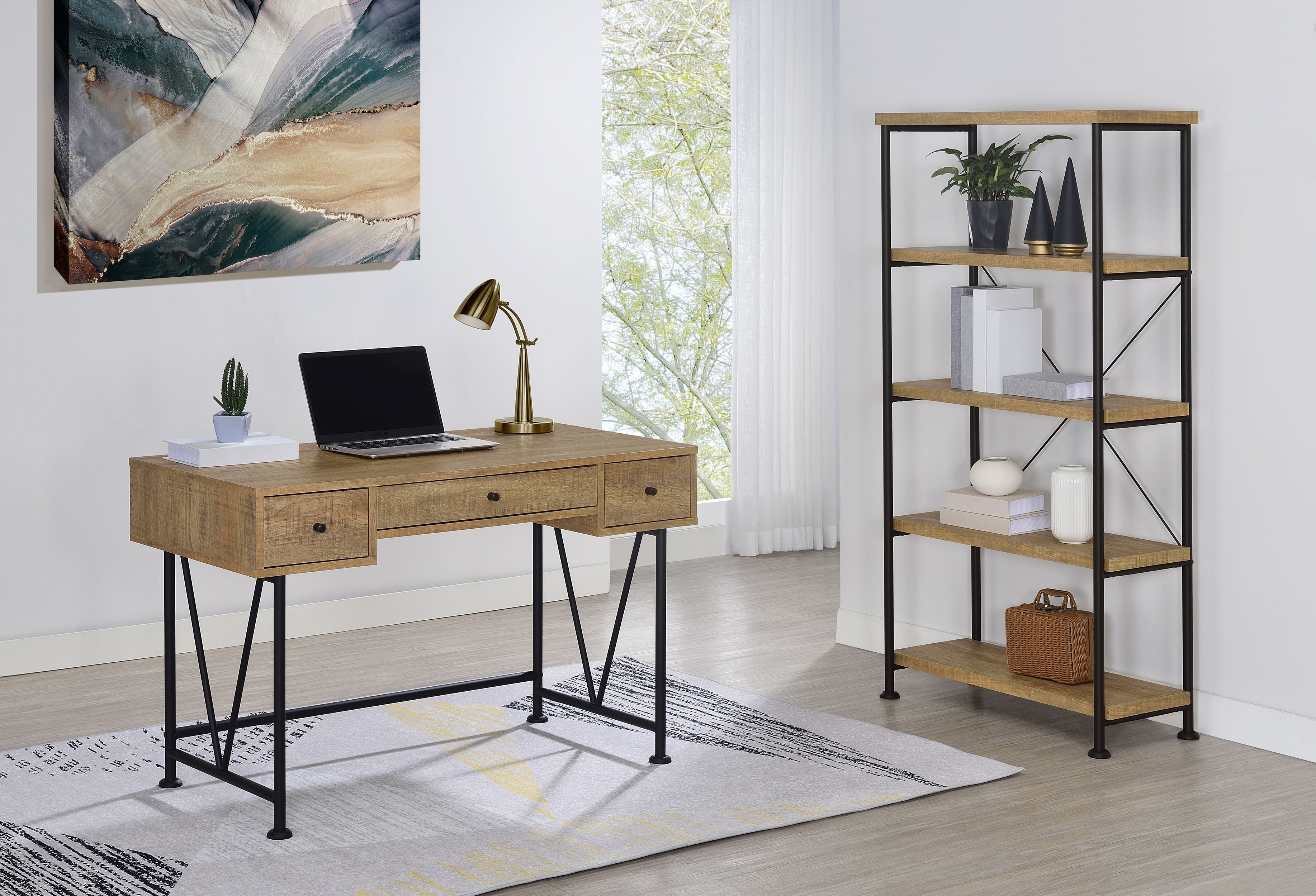 Analiese 63-inch 4-shelf Bookshelf Mango-